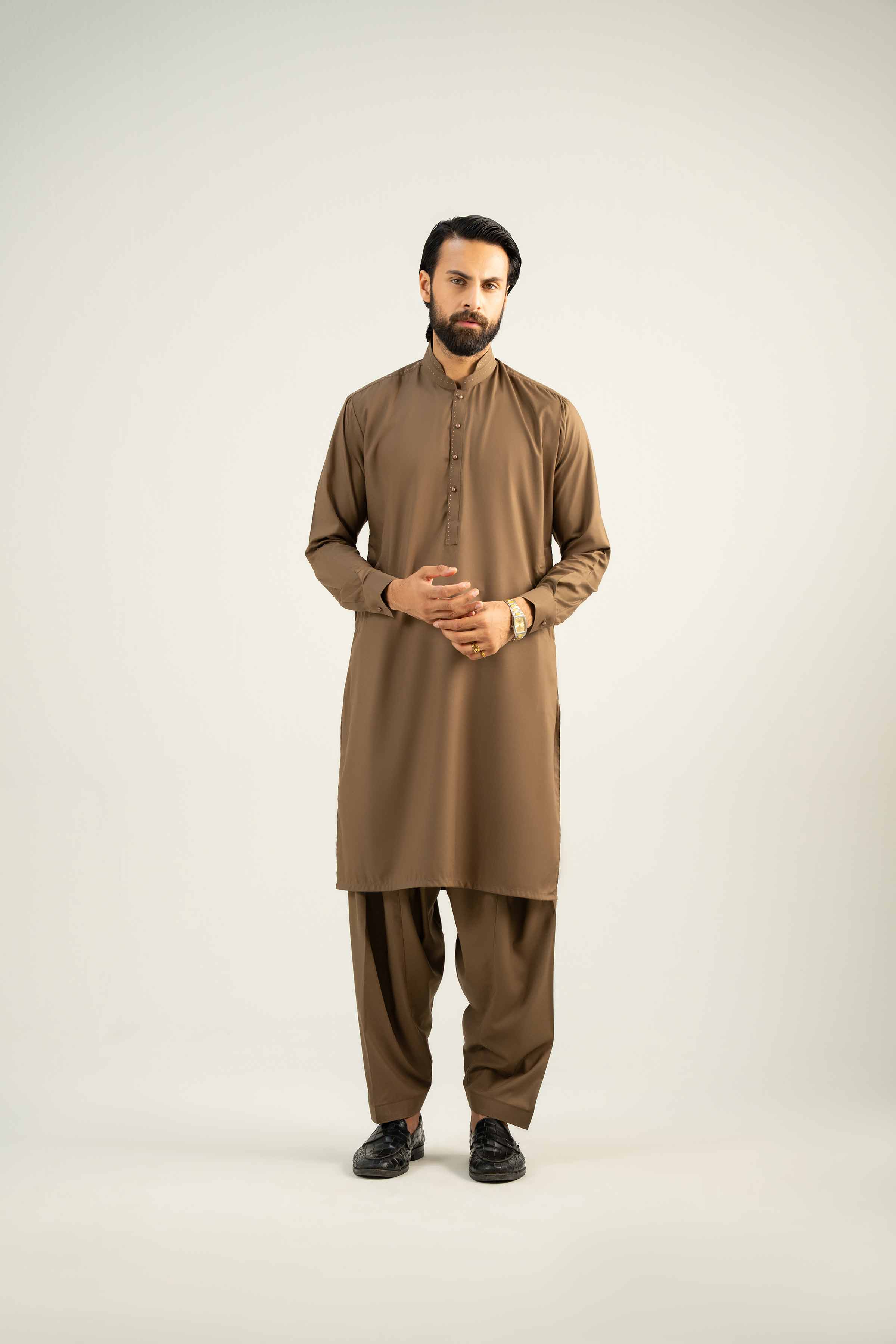 2 Piece - Embroidered Suit - NMST-SM25-6 - Image 4