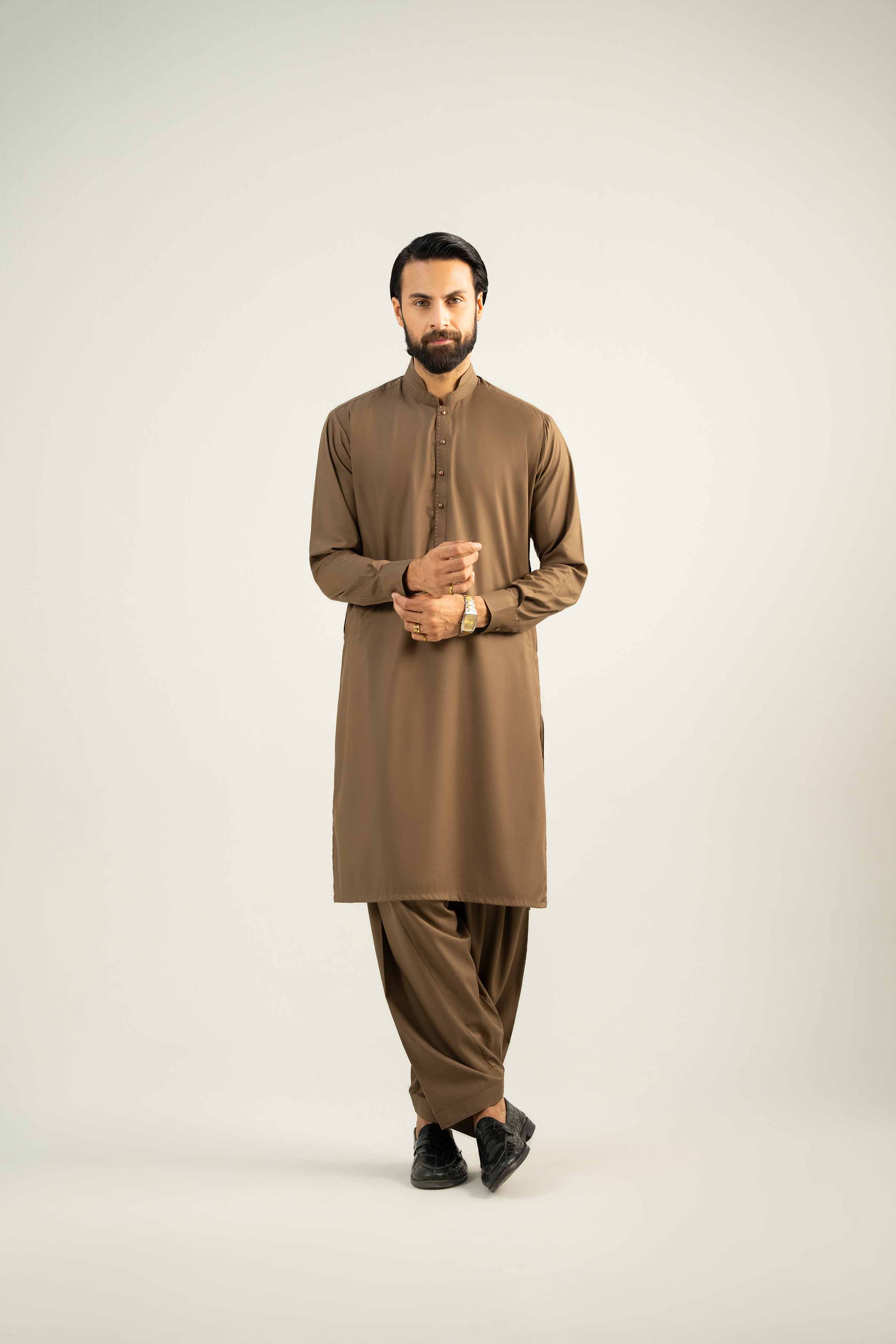2 Piece - Embroidered Suit - NMST-SM25-6 - Image 7