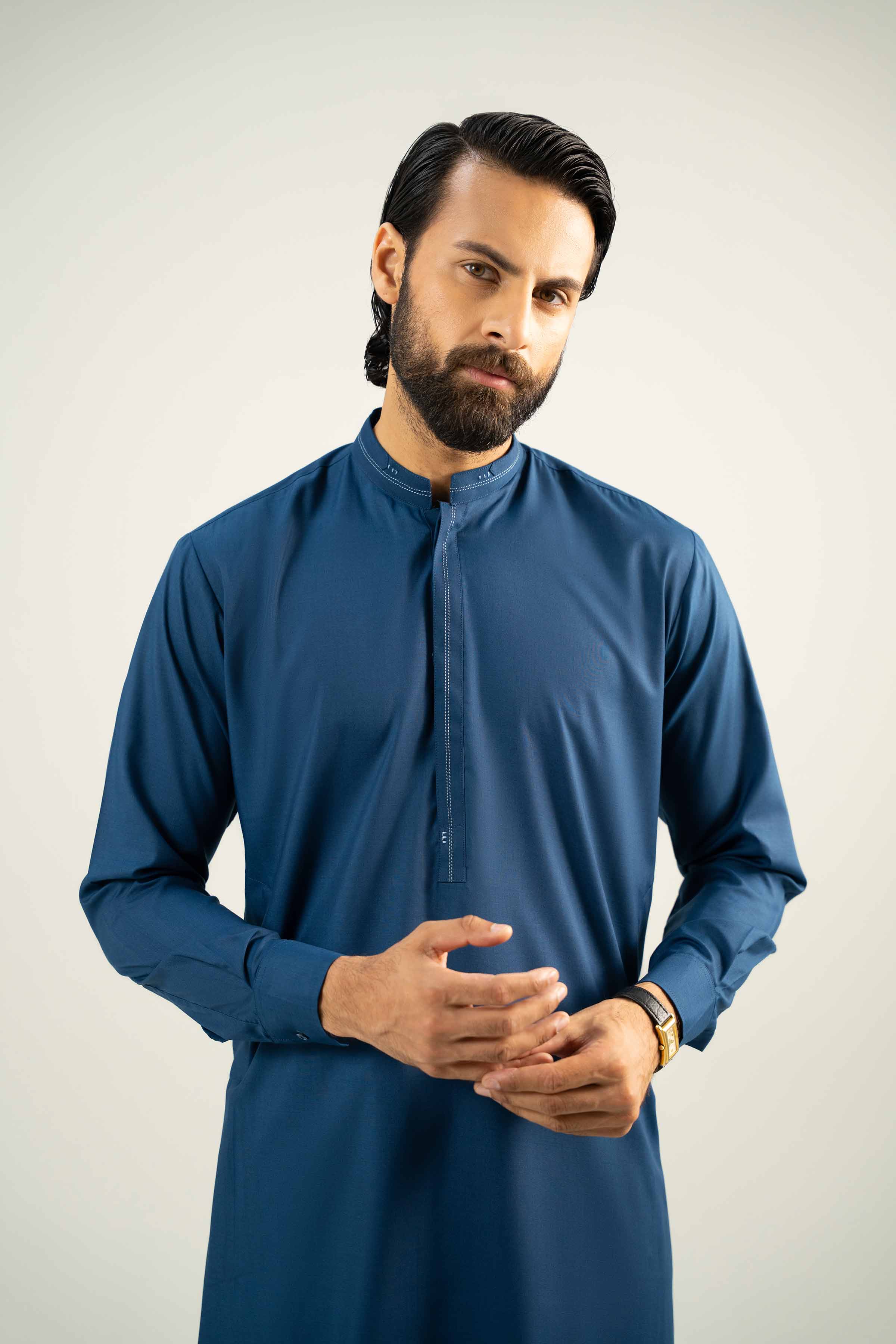 2 Piece - Embroidered Suit - NMST-SM25-7 - Image 5