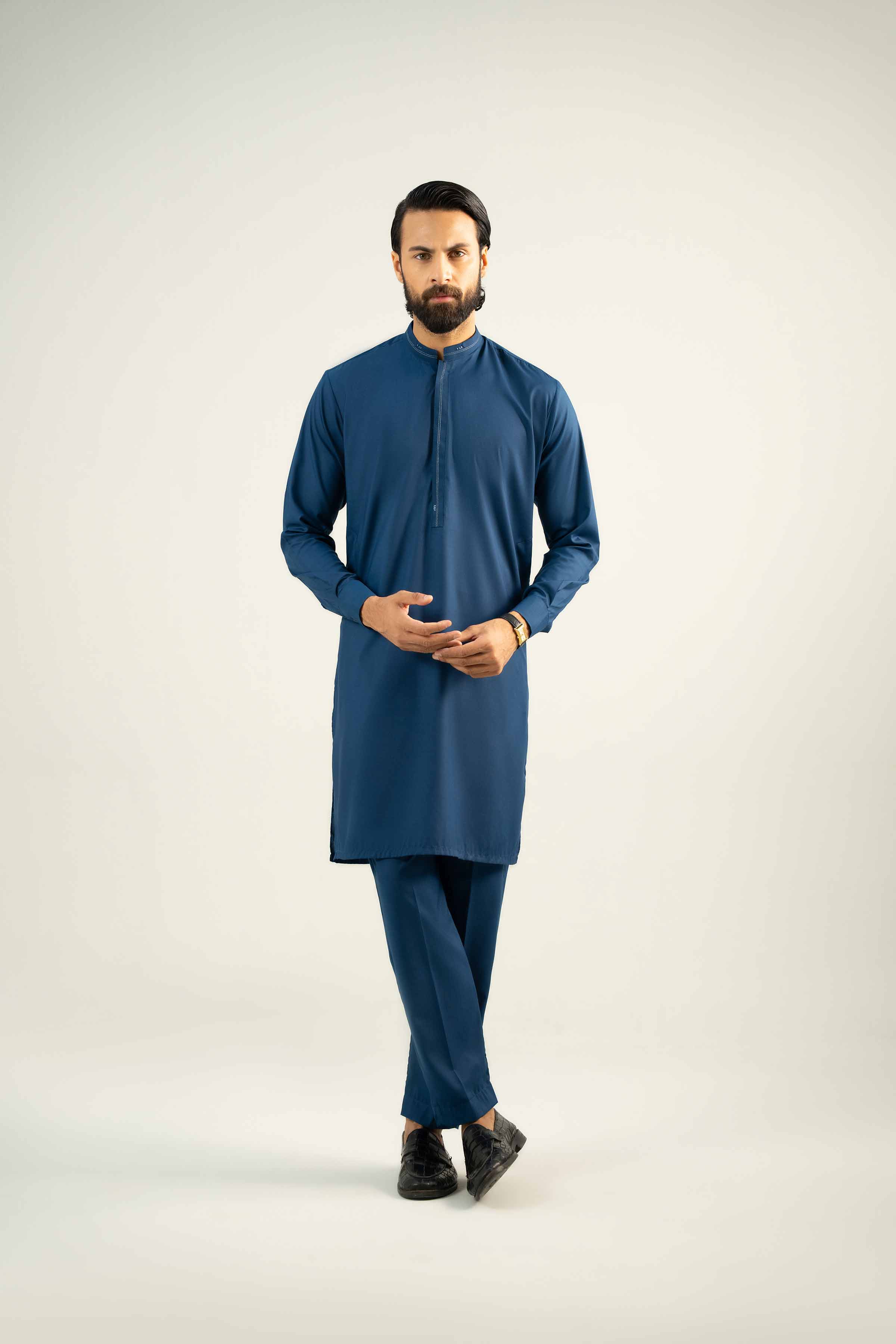 2 Piece - Embroidered Suit - NMST-SM25-7 - Image 6