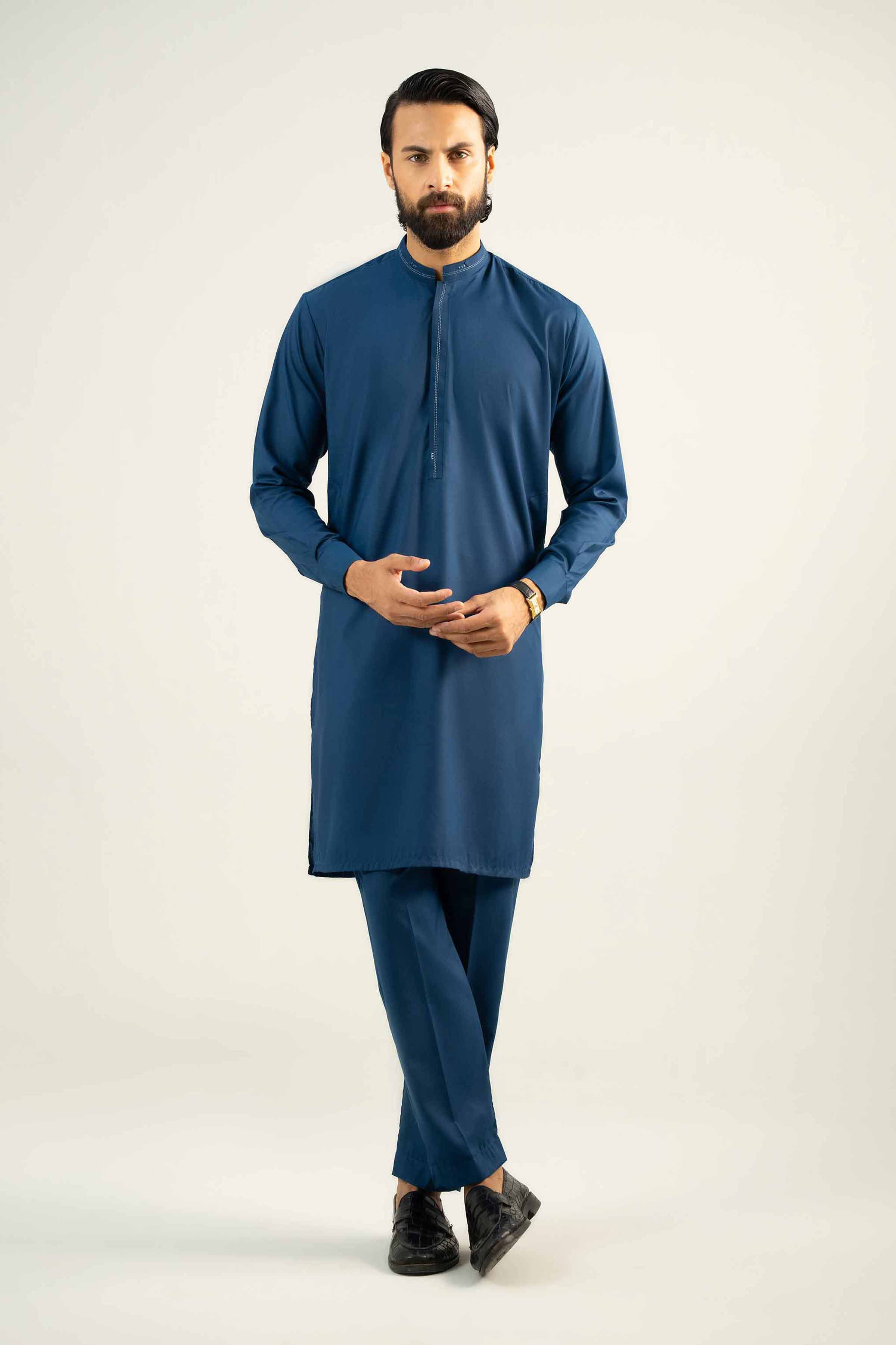 2 Piece - Embroidered Suit - NMST-SM25-7 - Image 7