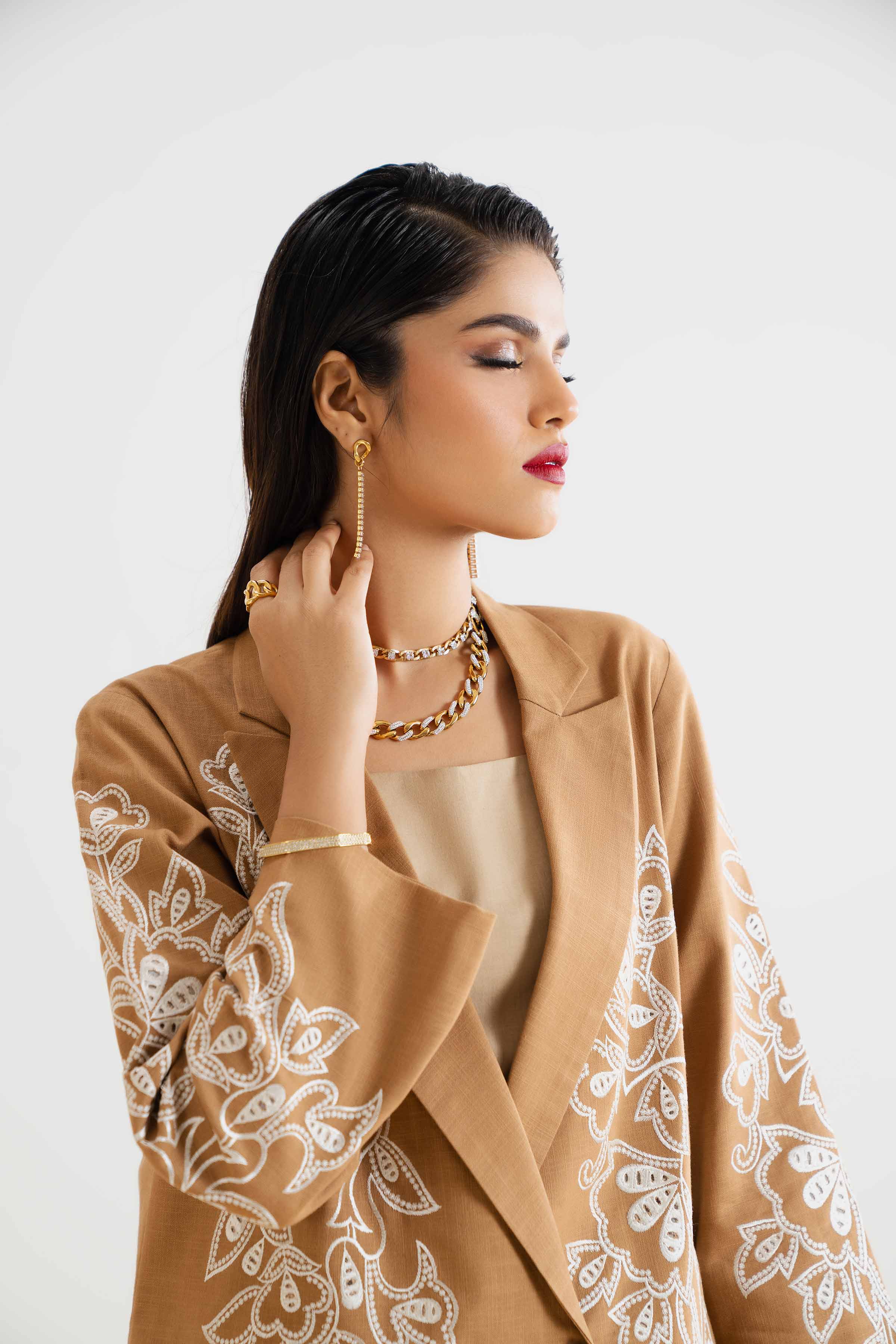 2 Piece - Embroidered Suit - PCS25-20 - Image 6