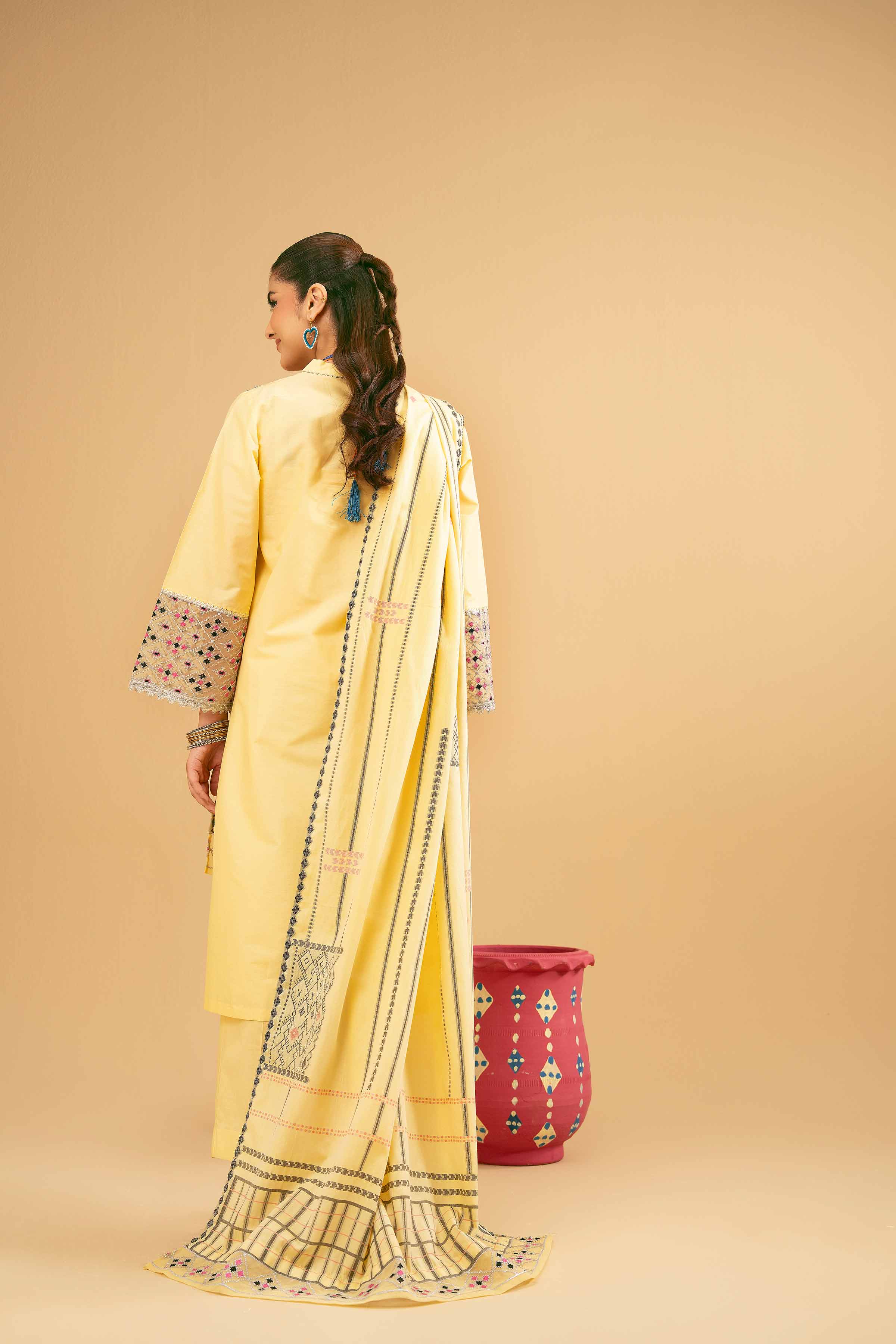 3 Piece - Embroidered Suit - PE25-100 - Image 3