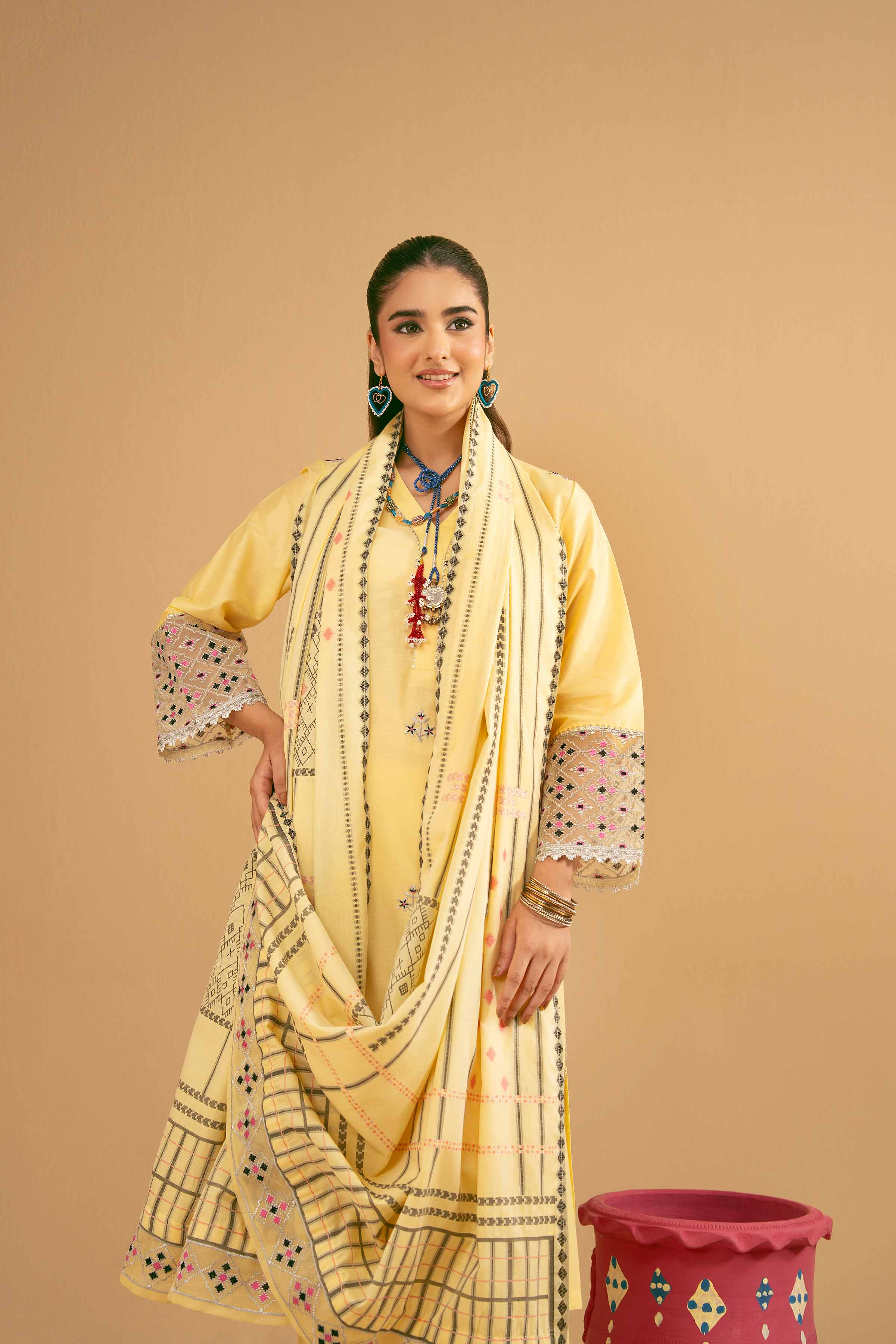 3 Piece - Embroidered Suit - PE25-100 - Image 6