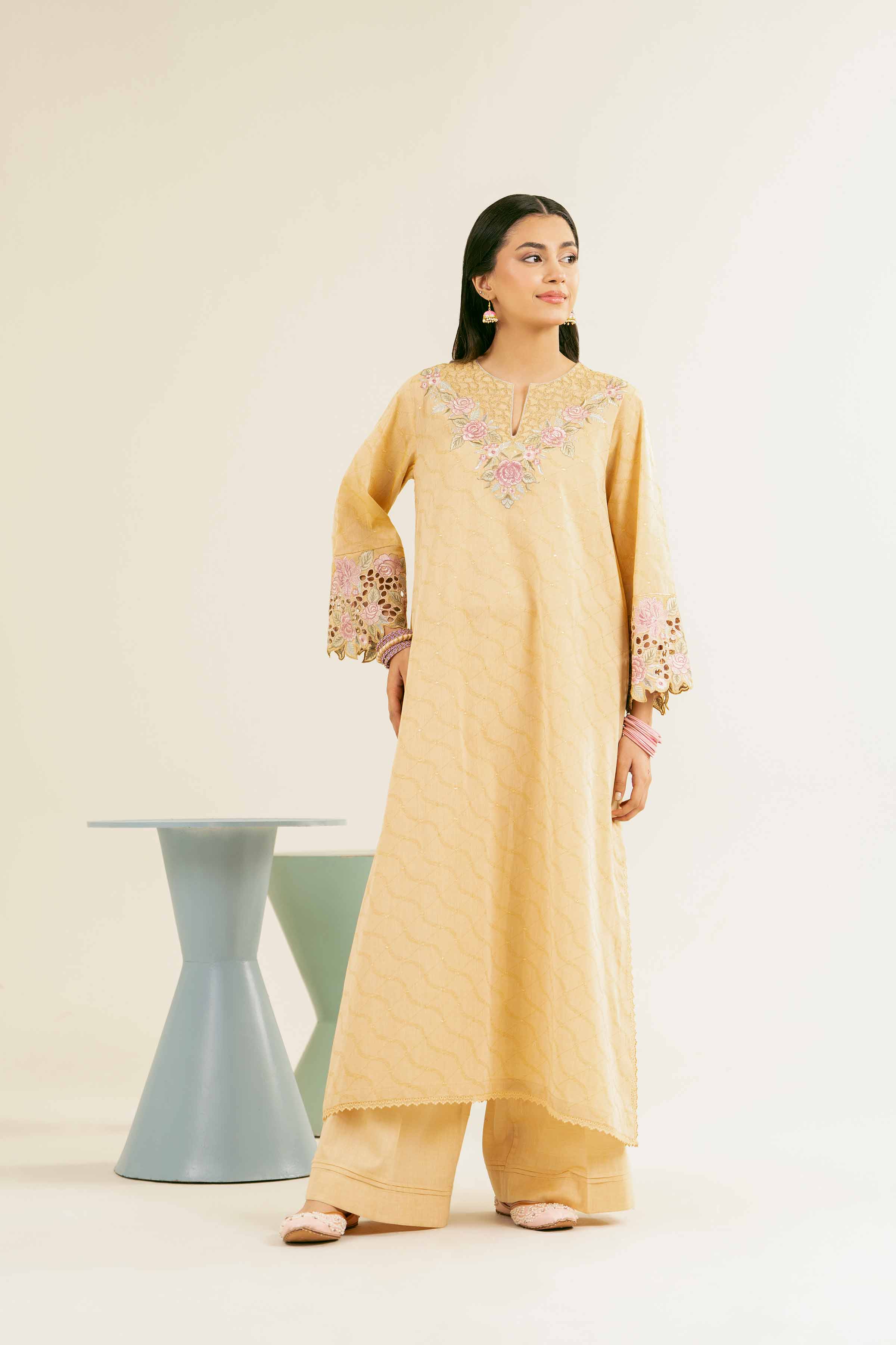 2 Piece - Embroidered Suit - PE25-104 - Image 5