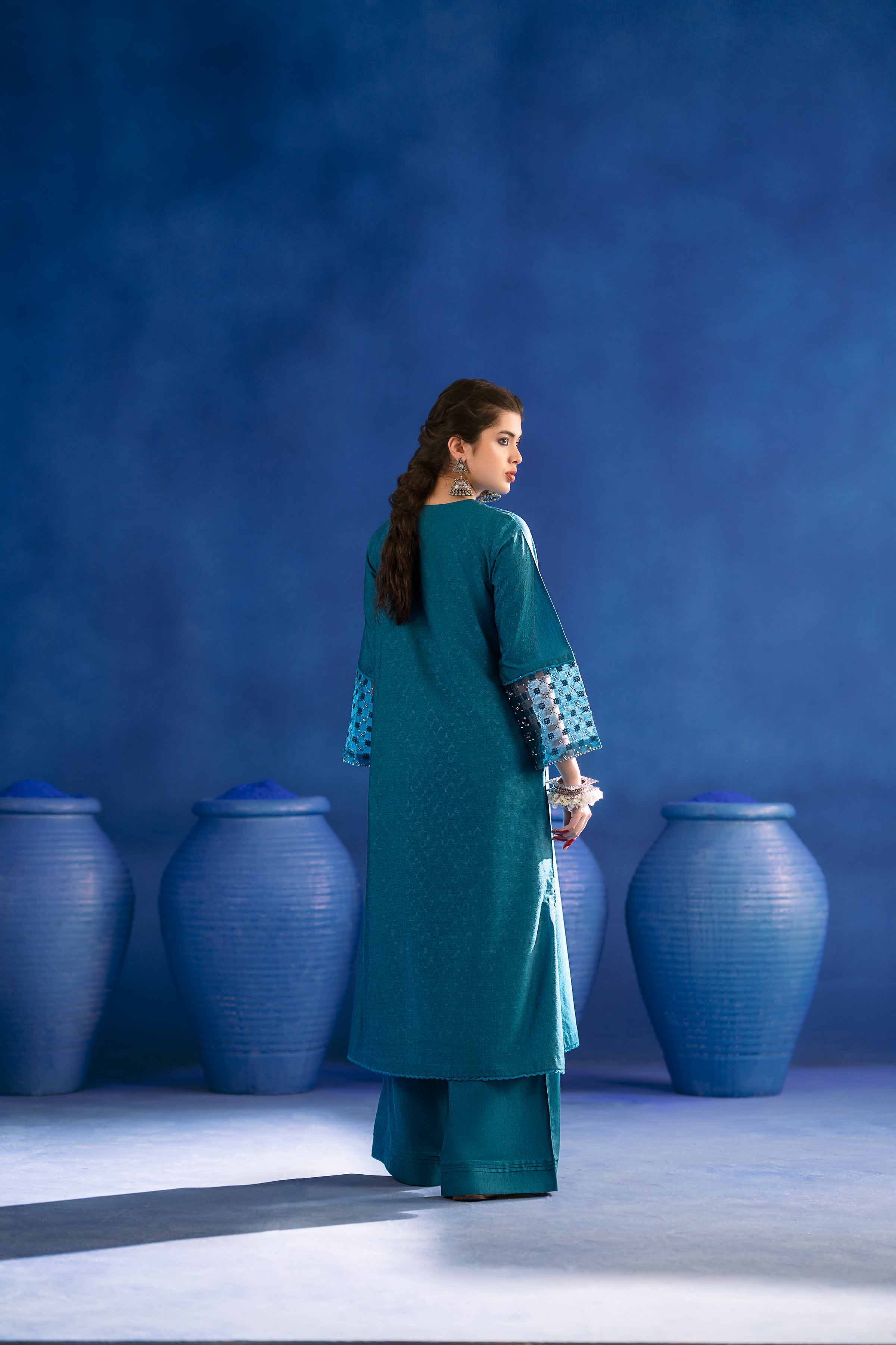 2 Piece - Embroidered Suit - PE25-122 - Image 3