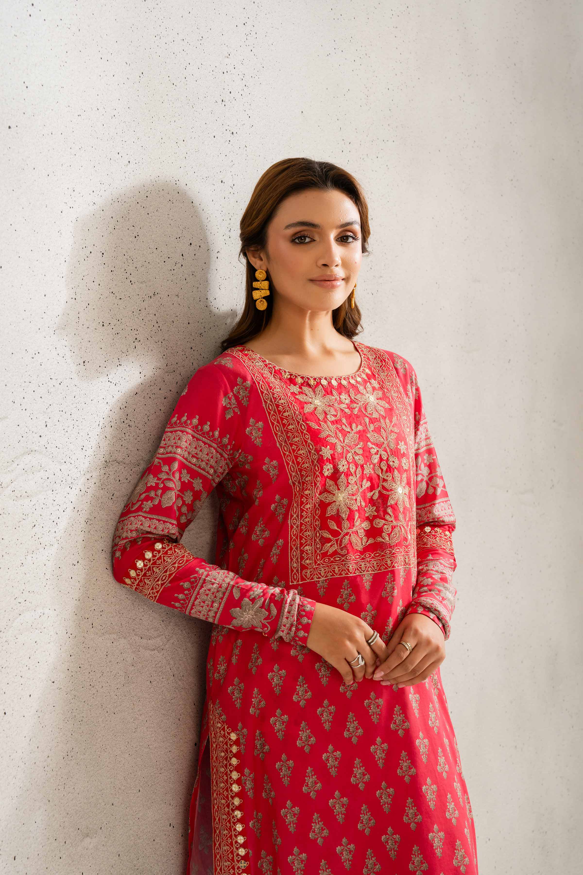 2 Piece - Printed Embroidered Suit - PE25-124 - Image 4