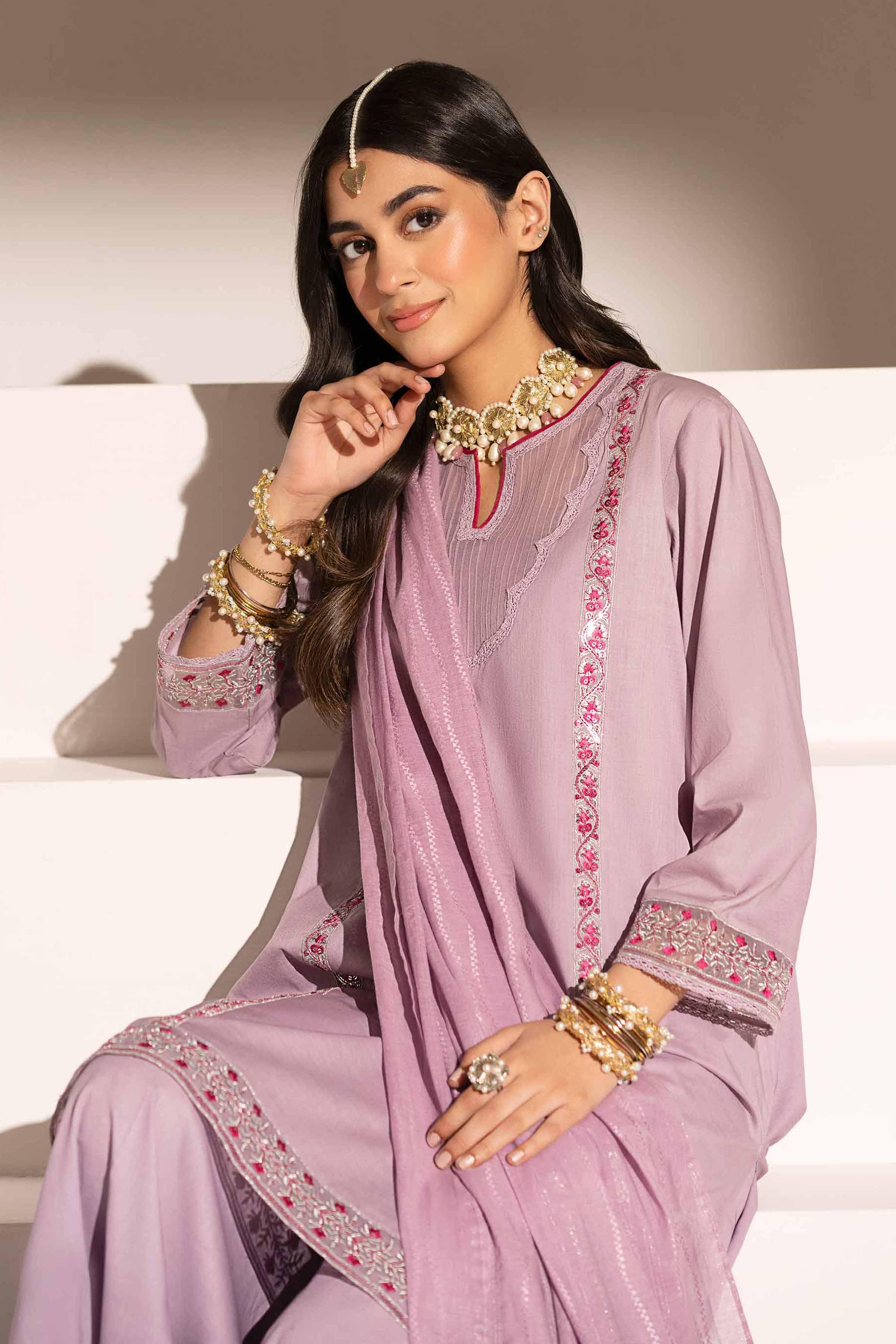 3 Piece - Embroidered Suit - PE25-125 - Image 2