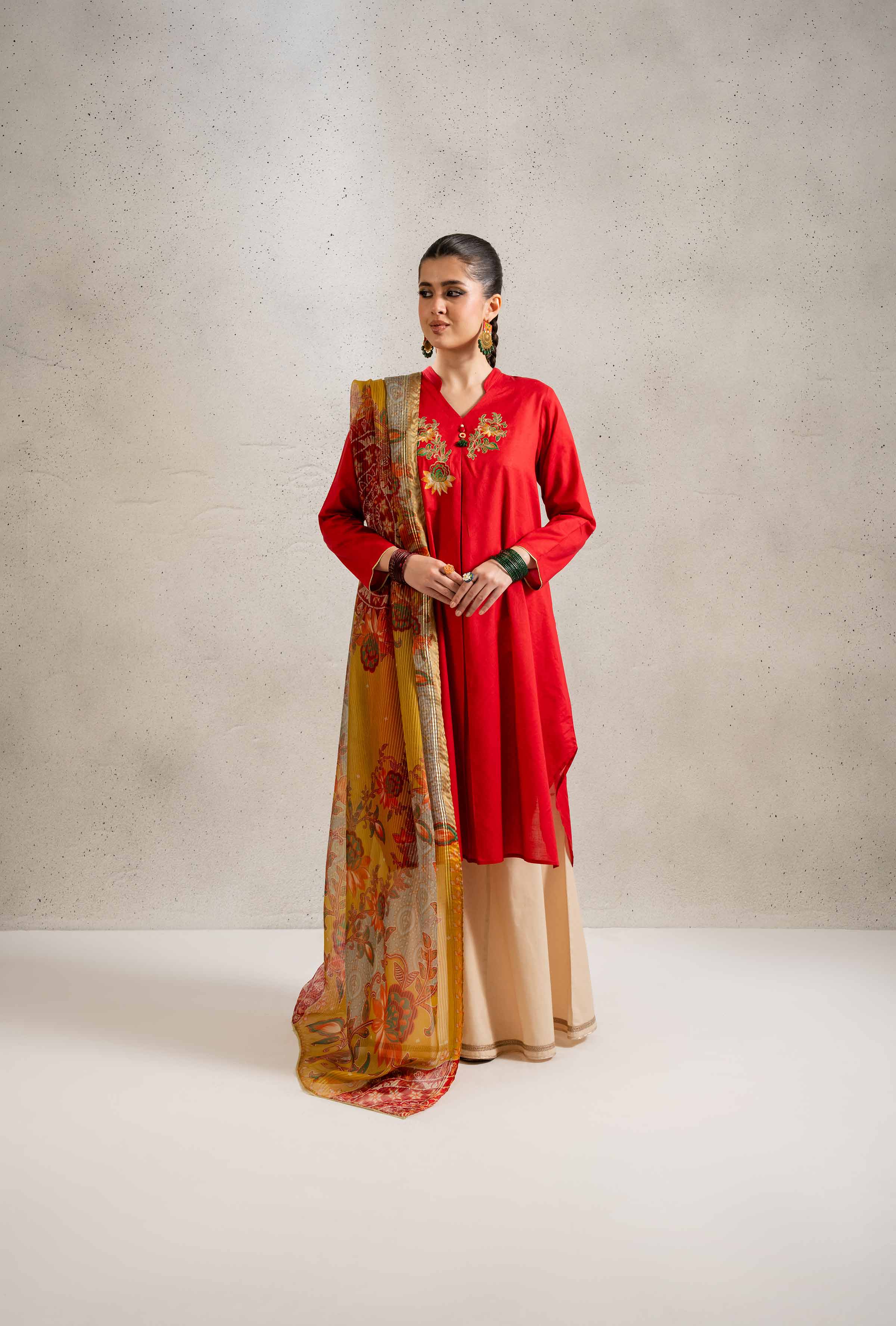 2 Piece - Printed Embroidered Suit - PE25-126 - Image 4