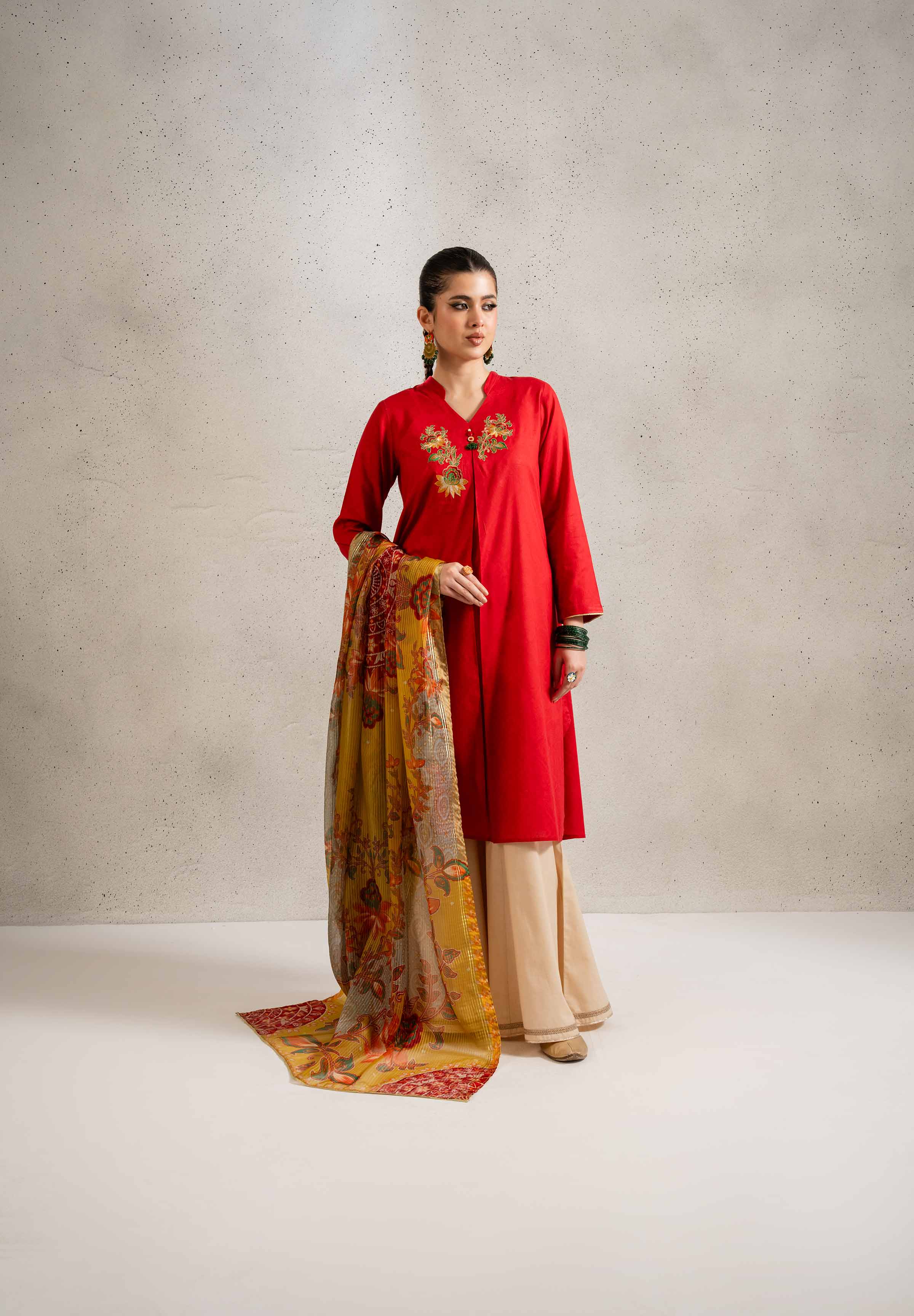 2 Piece - Printed Embroidered Suit - PE25-126 - Image 6