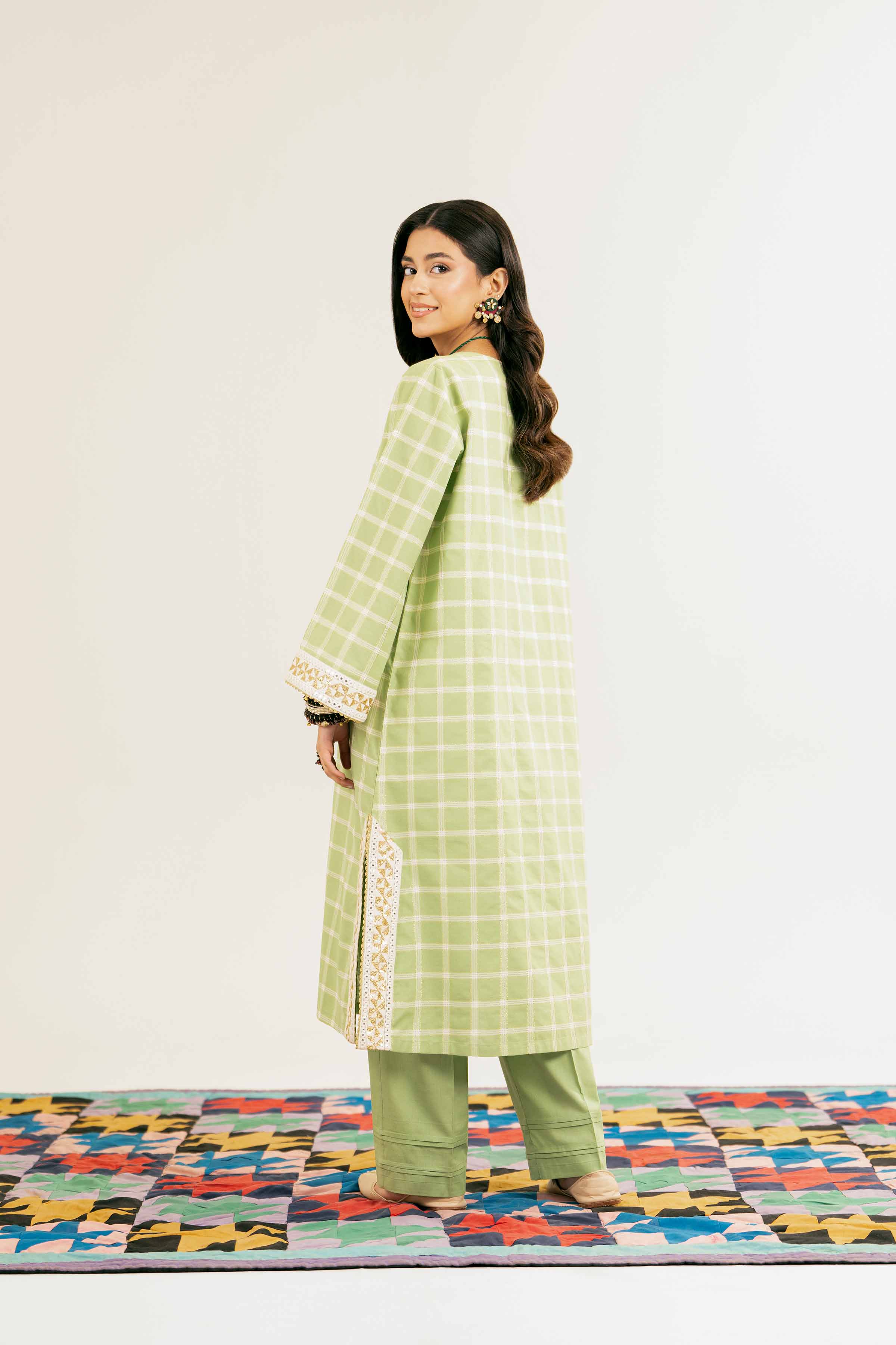2 Piece - Embroidered Suit - PE25-130 - Image 3