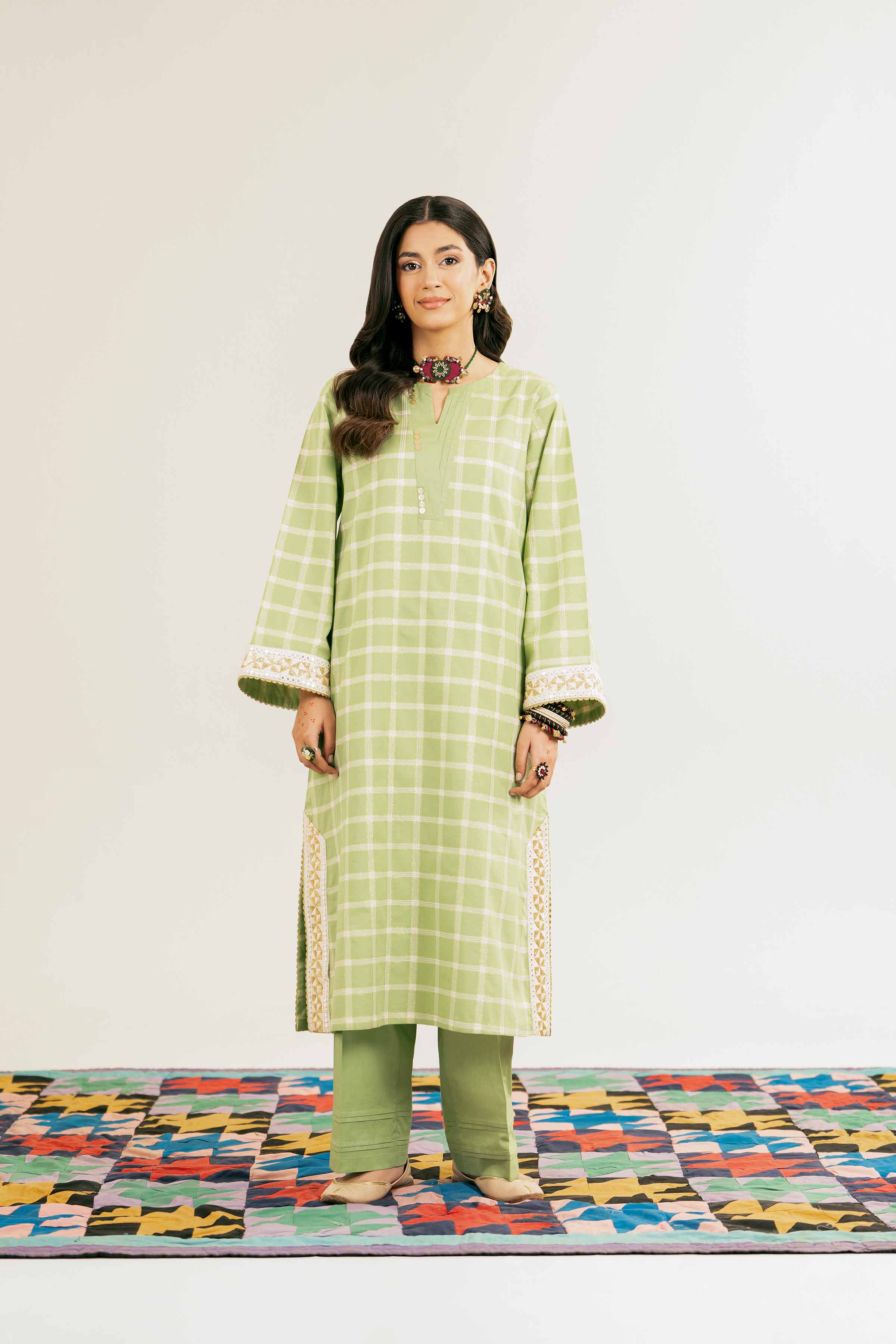 2 Piece - Embroidered Suit - PE25-130 - Image 5