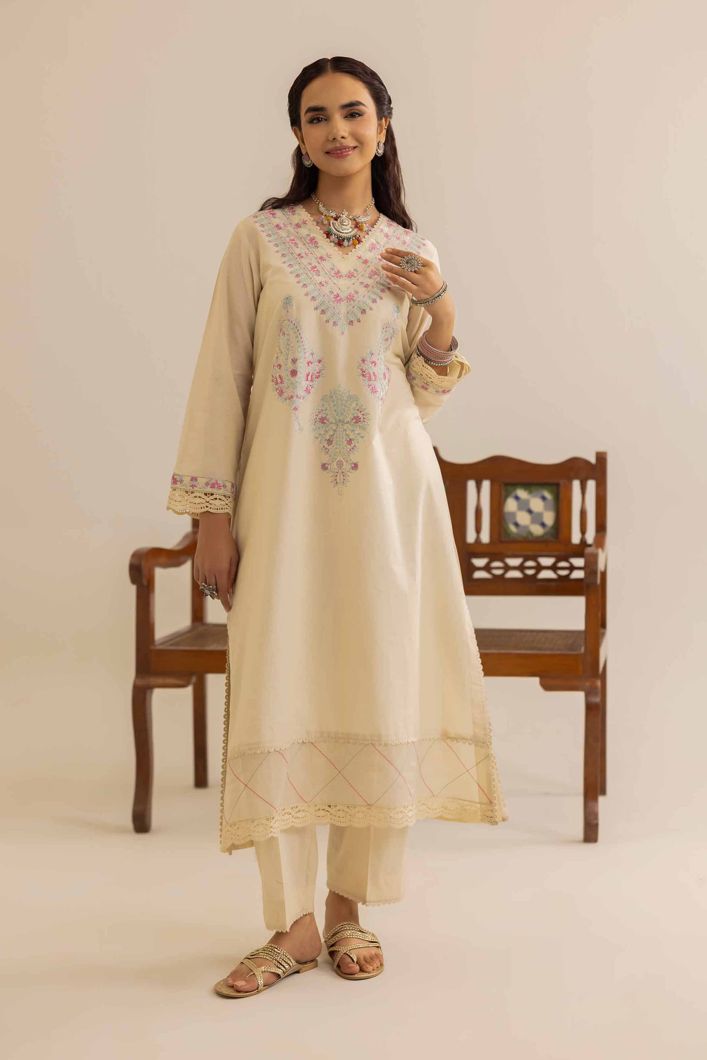 2 Piece - Embroidered Suit - PE25-138 - Image 2