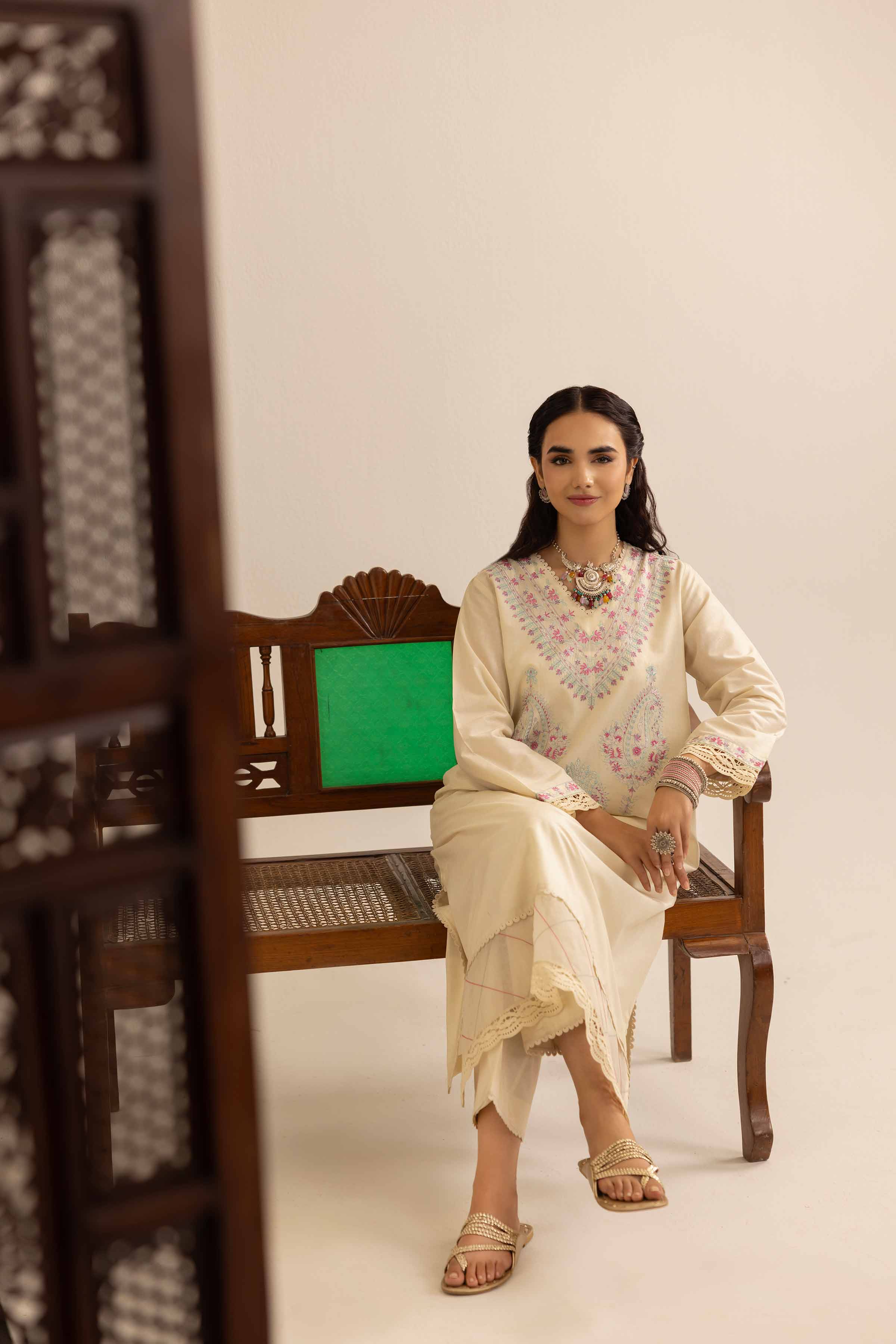 2 Piece - Embroidered Suit - PE25-138 - Image 5