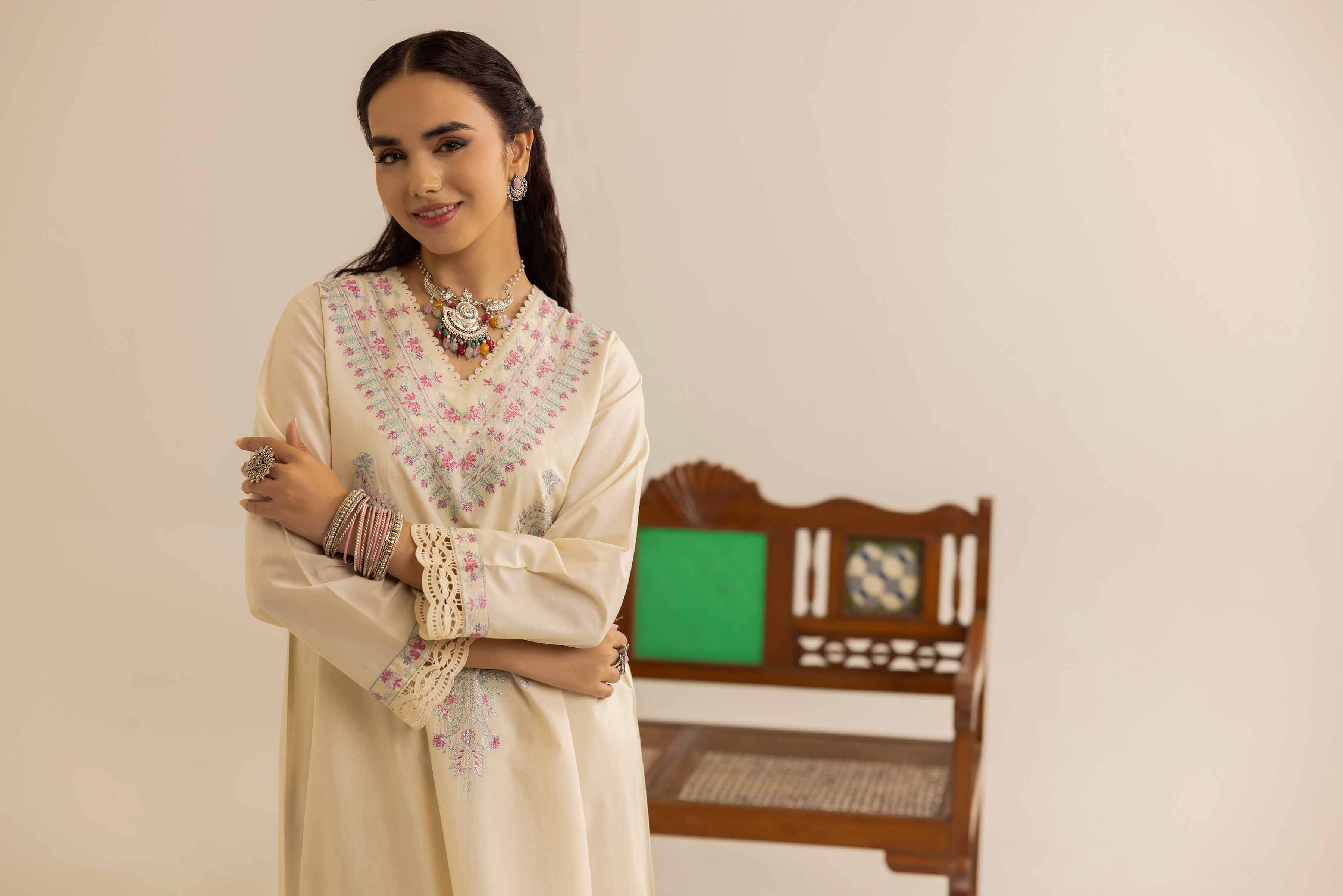 2 Piece - Embroidered Suit - PE25-138 - Image 6