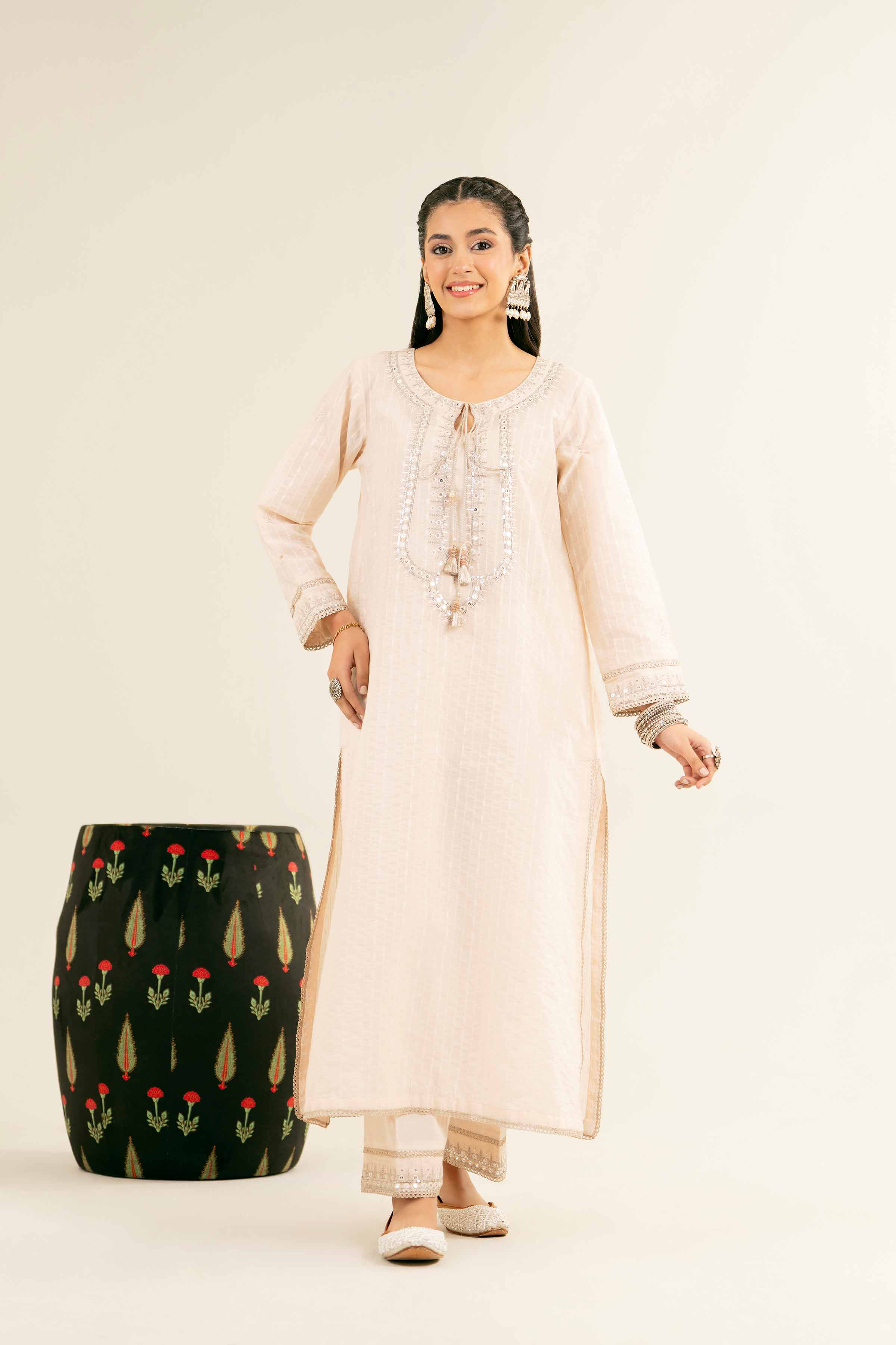 2 Piece - Embroidered Suit - PE25-139 - Image 5