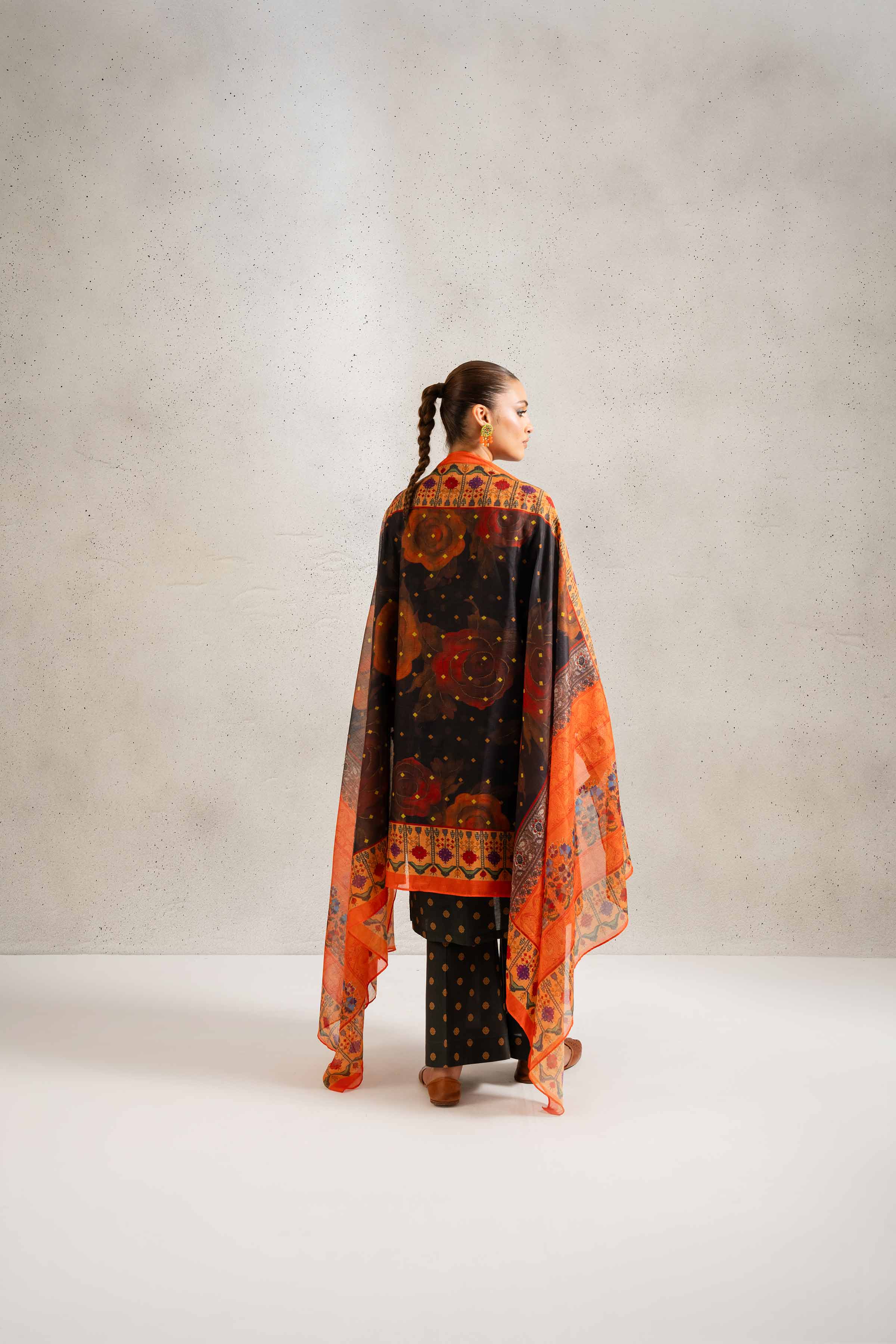 3 Piece - Printed Embroidered Suit - PE25-140 - Image 3