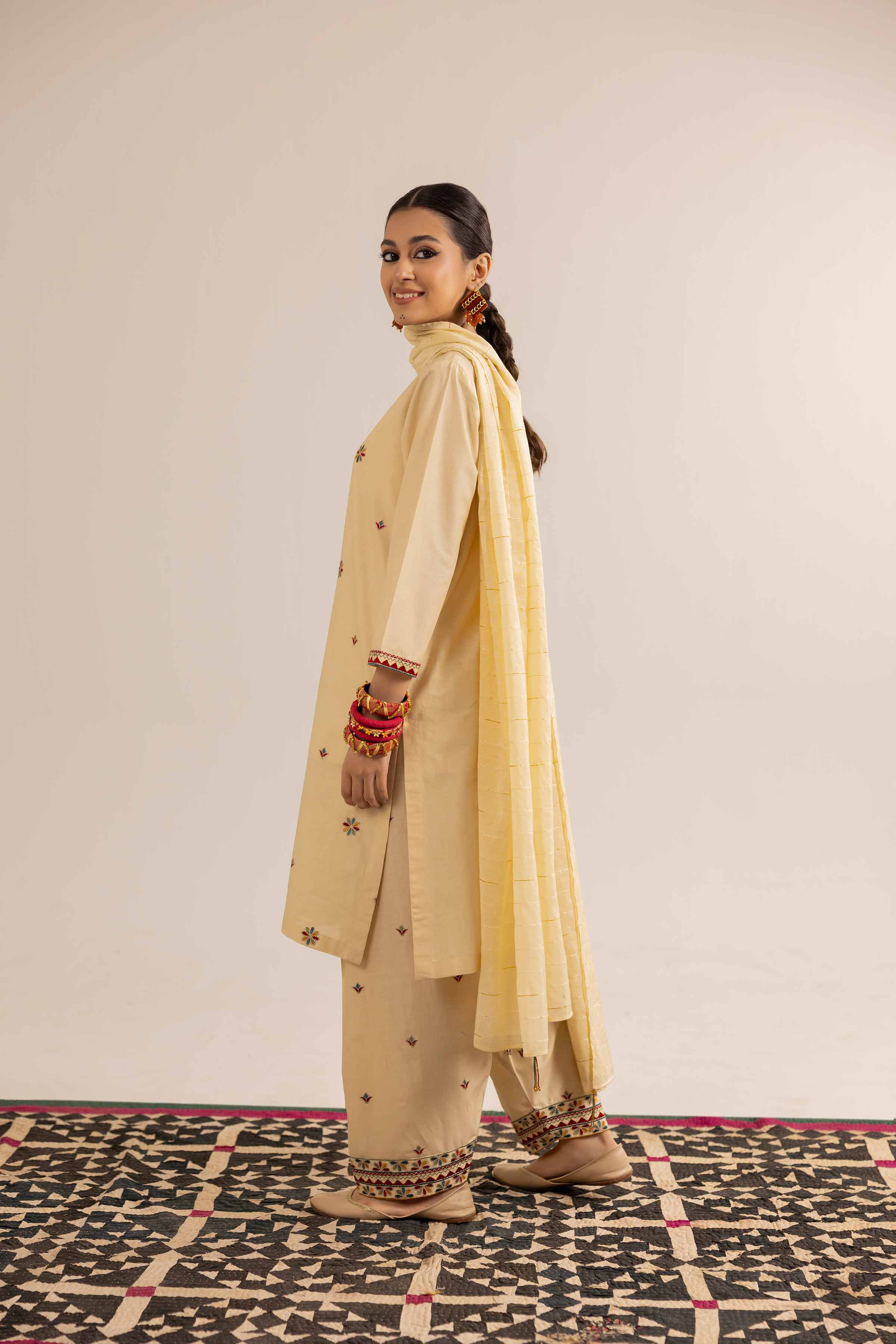 3 Piece - Embroidered Suit - PE25-146 - Image 3