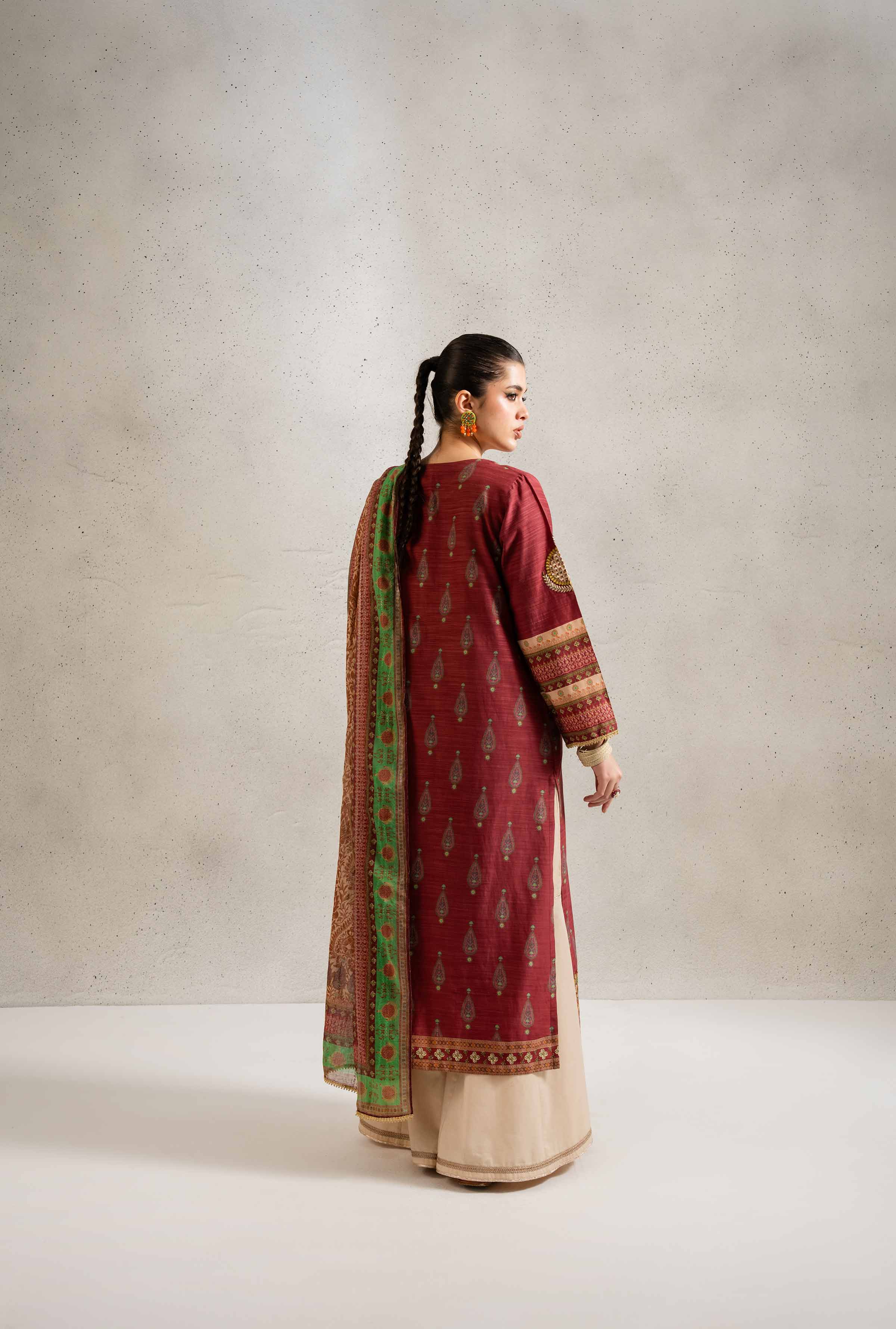 2 Piece - Printed Embroidered Suit - PE25-162 - Image 3