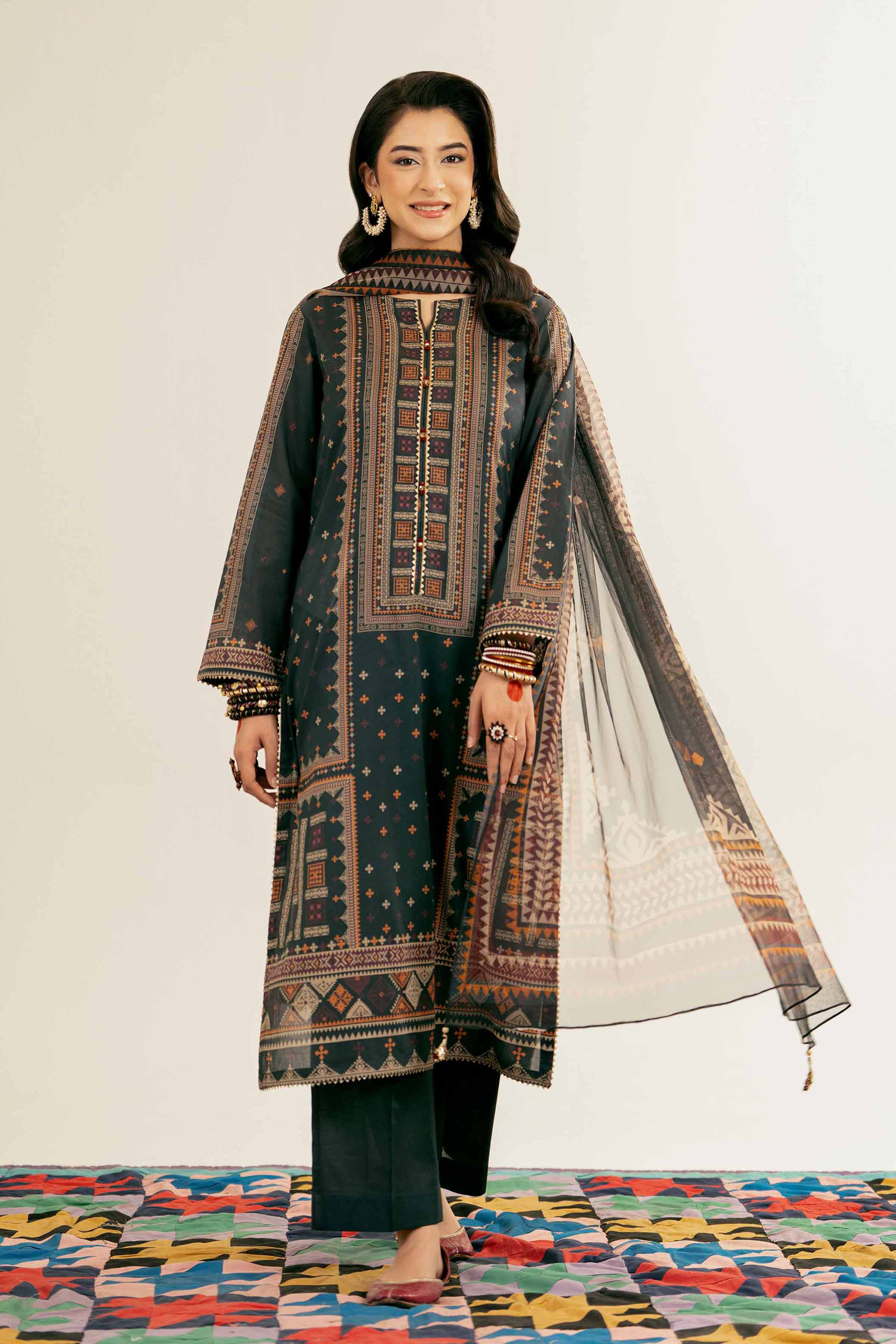 3 Piece - Printed Suit - PE25-164