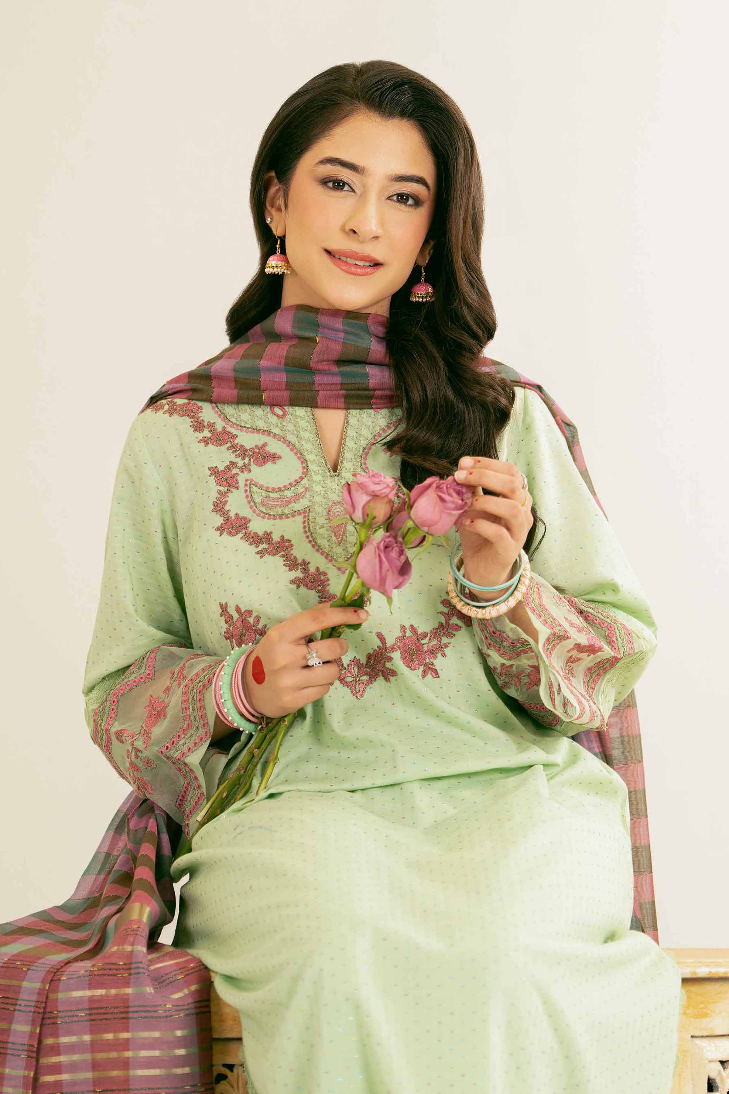 3 Piece - Embroidered Suit - PE25-171 - Image 2