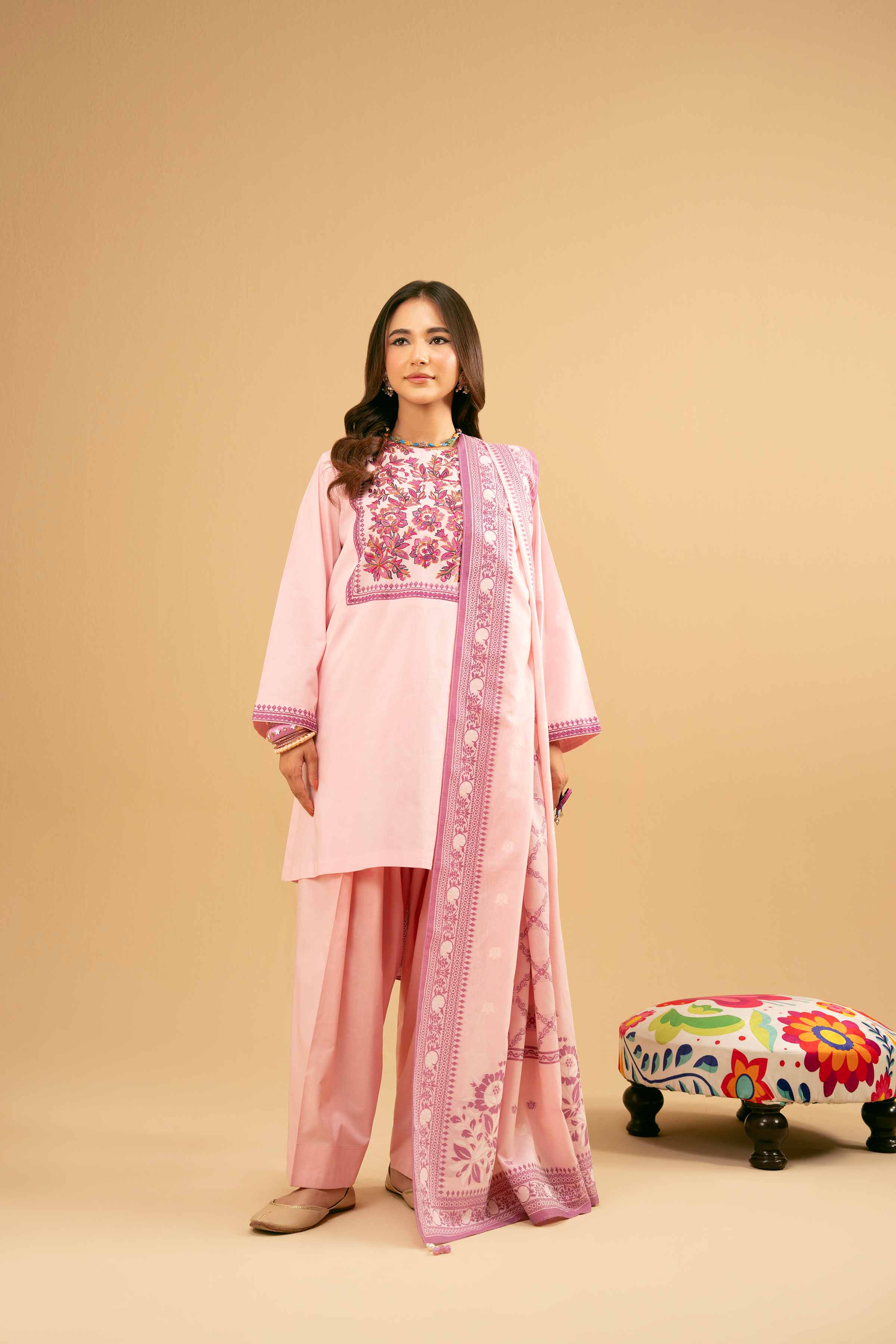 3 Piece - Embroidered Suit - PE25-177 - Image 4