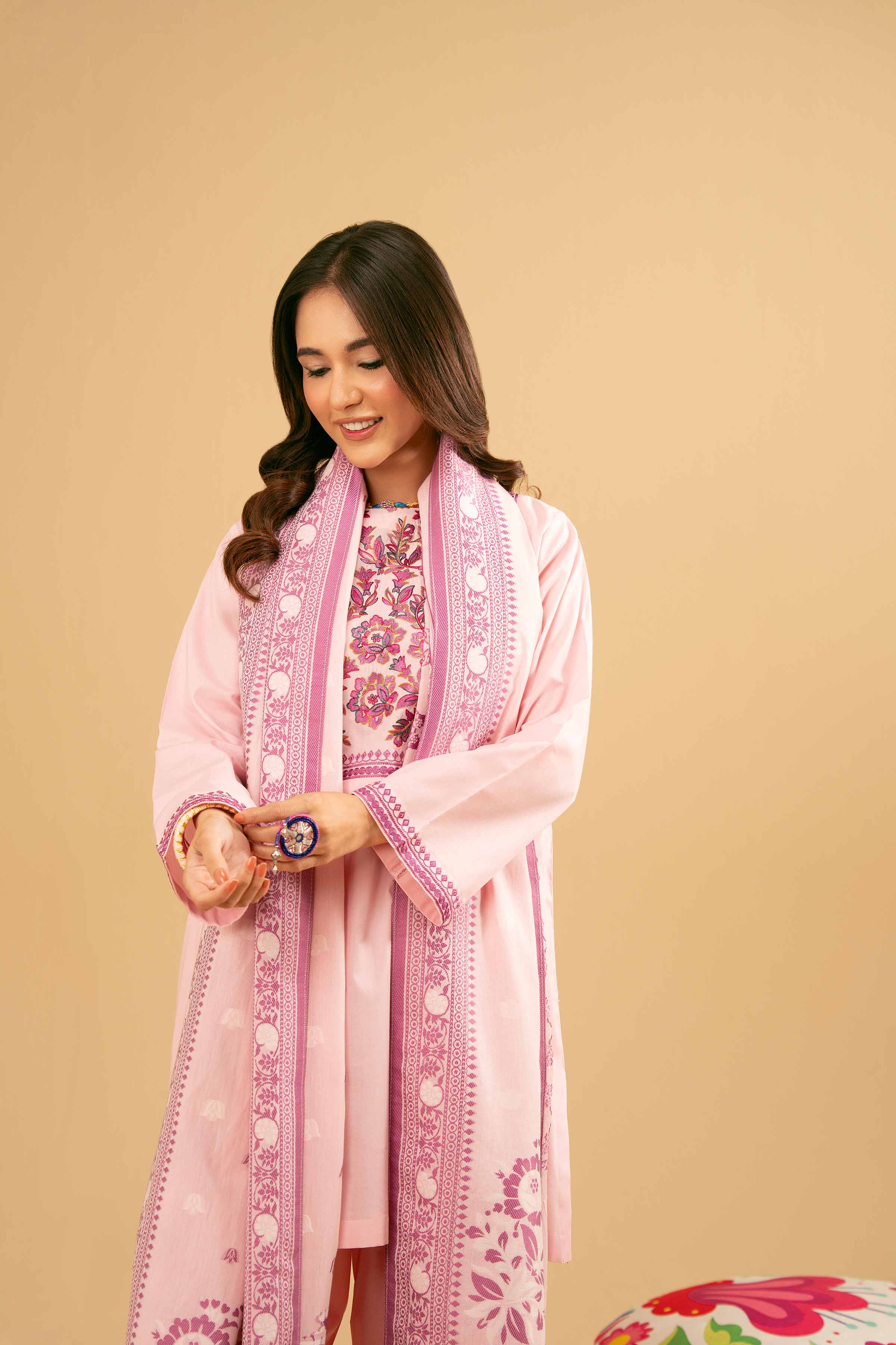3 Piece - Embroidered Suit - PE25-177 - Image 6