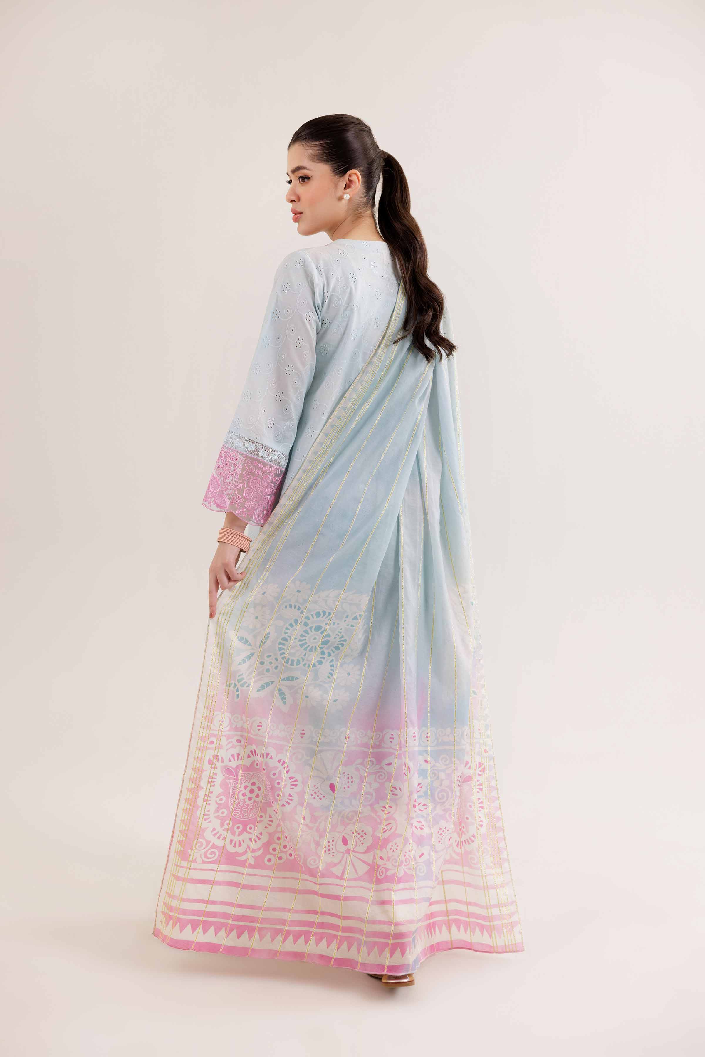 2 Piece - Printed Embroidered Suit - PE25-188 - Image 3