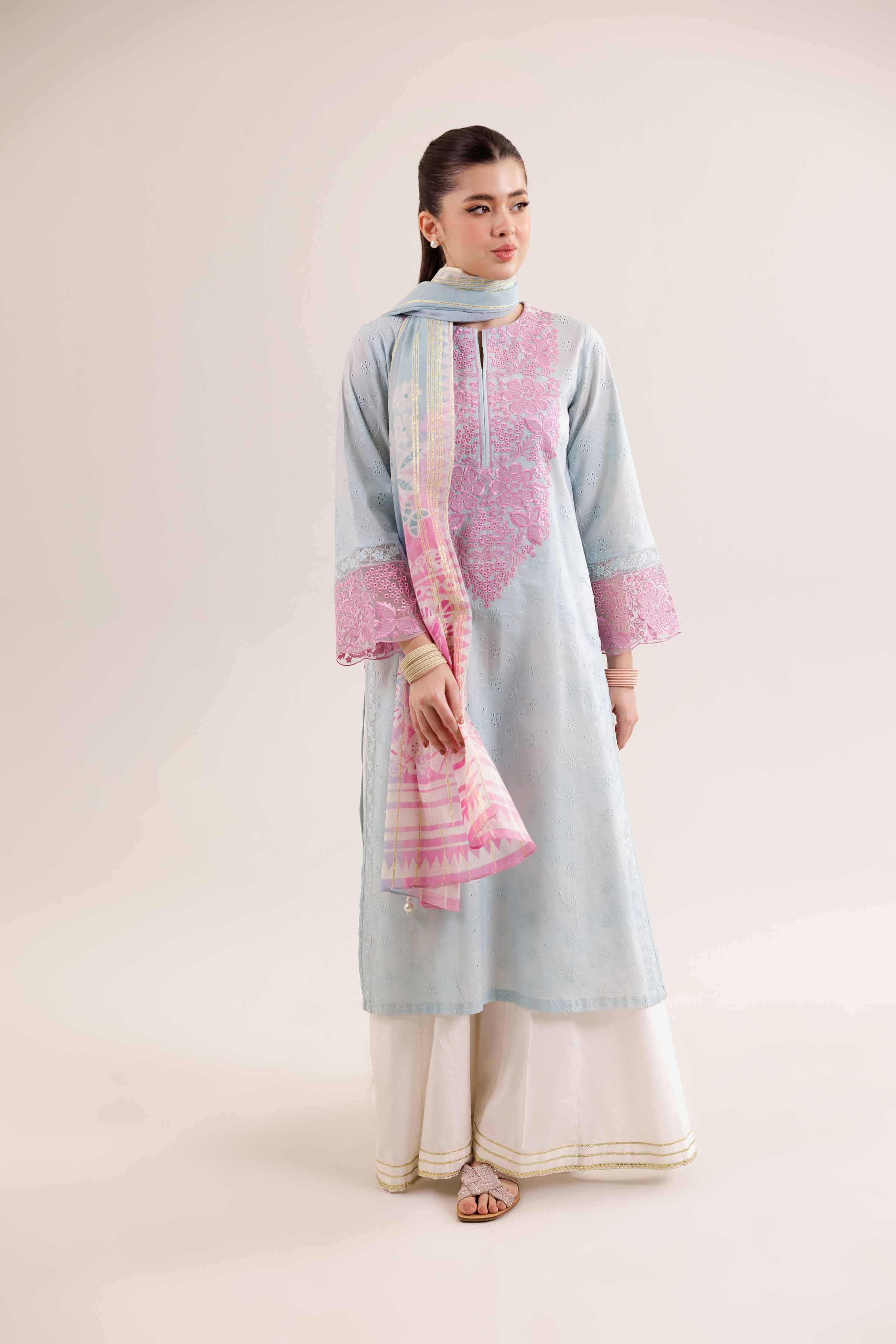 2 Piece - Printed Embroidered Suit - PE25-188 - Image 5