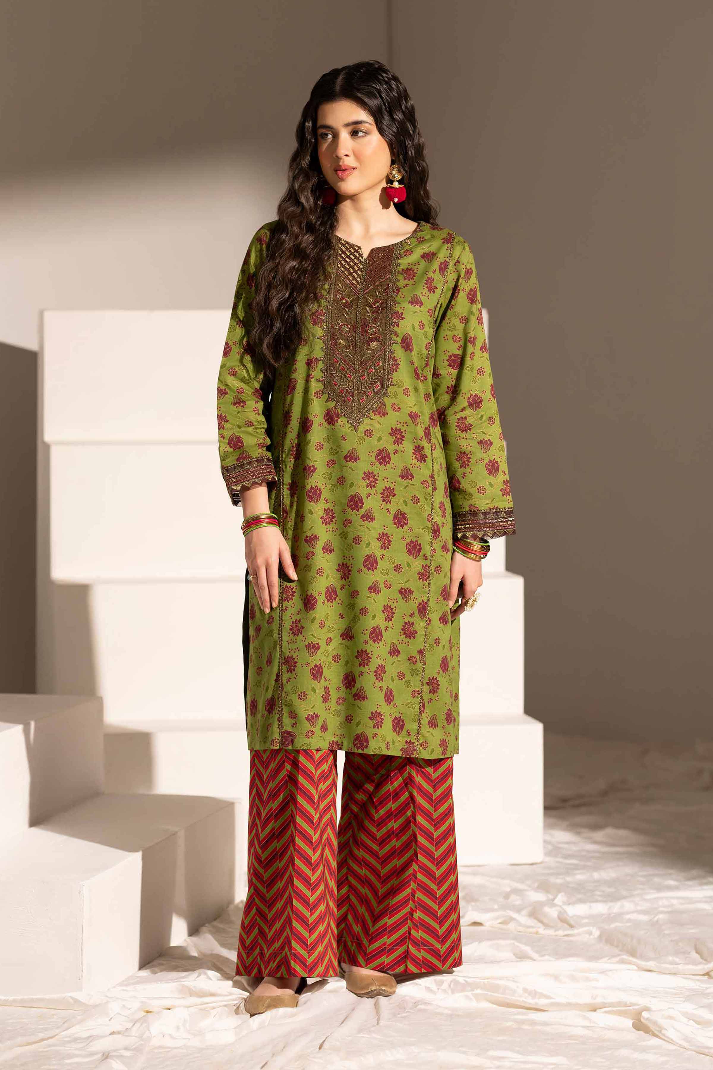2 Piece - Printed Embroidered Suit - PE25-189 - Image 2