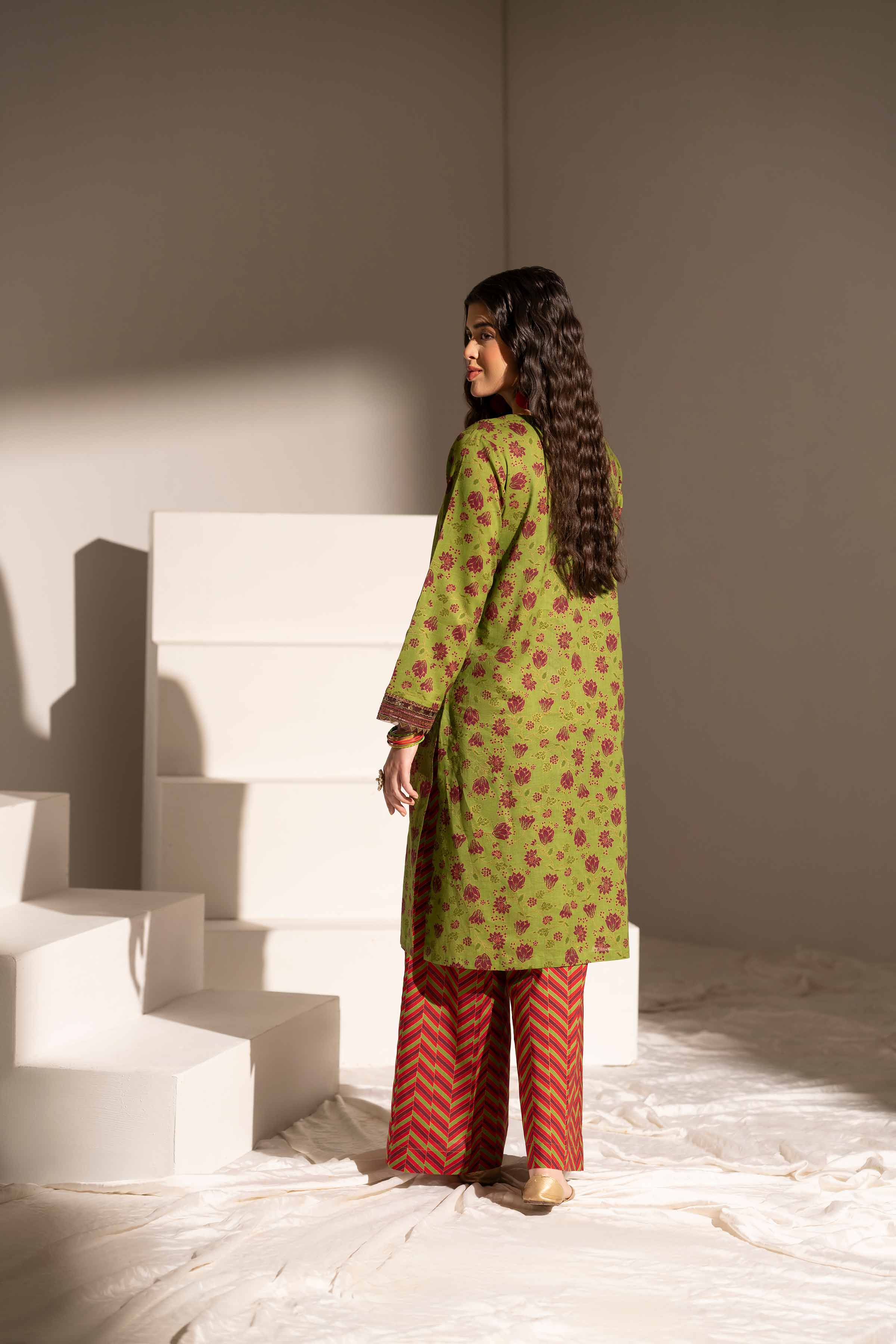 2 Piece - Printed Embroidered Suit - PE25-189 - Image 3