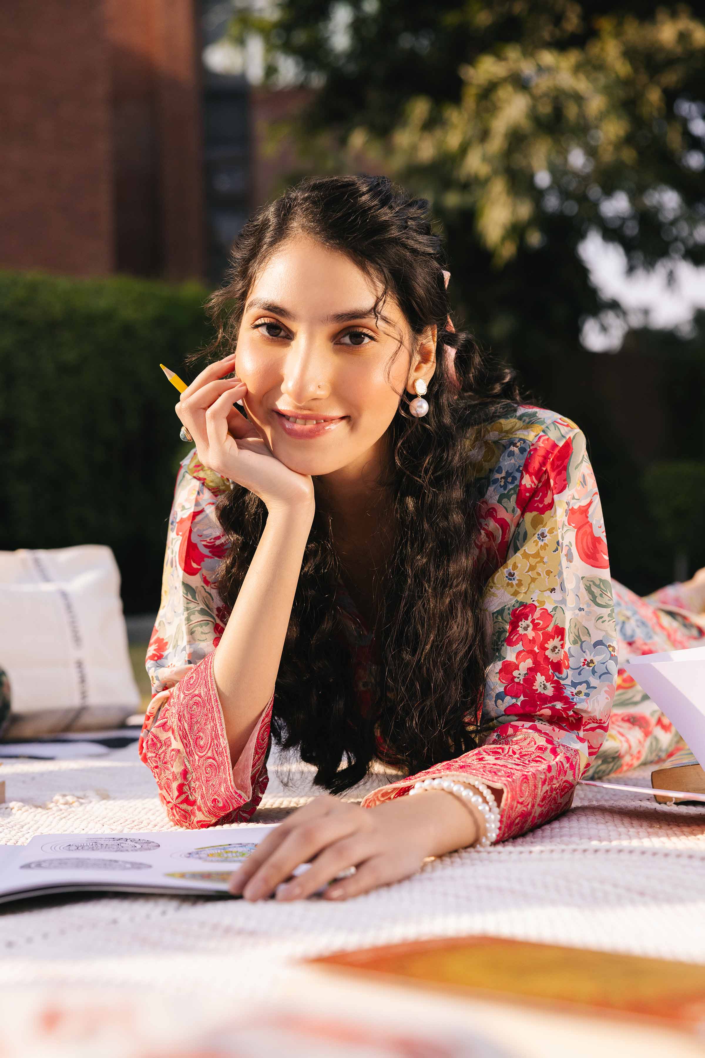 2 Piece - Printed Embroidered Suit - PE25-197 - Image 6