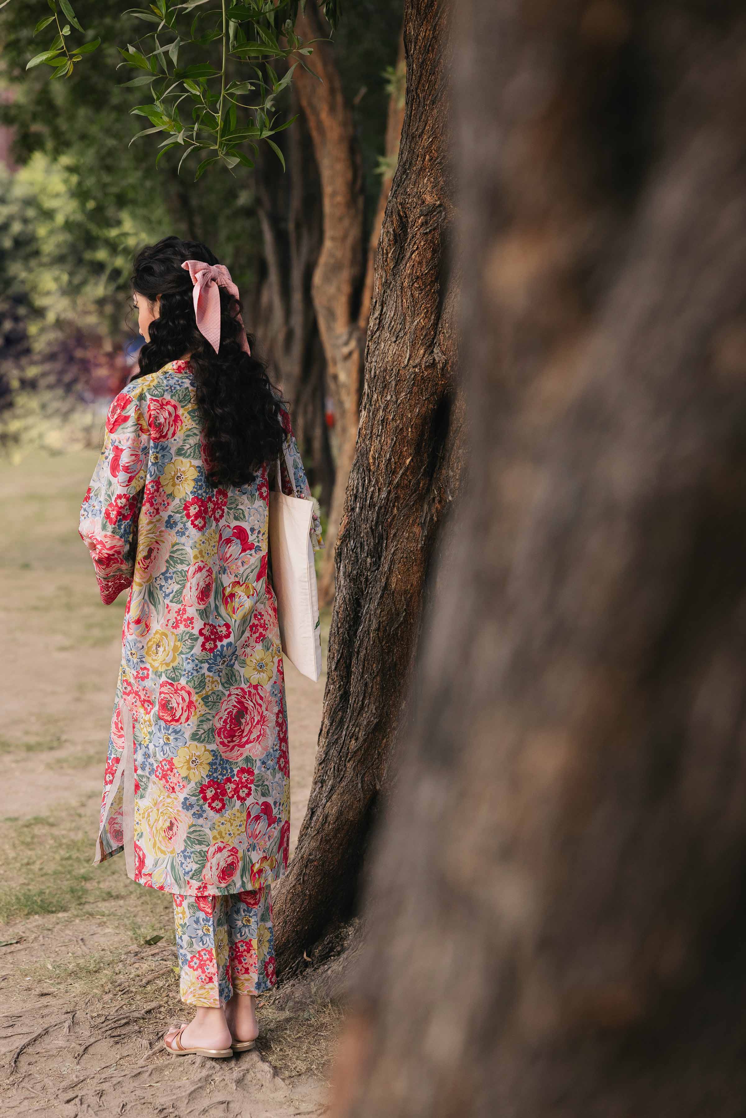 2 Piece - Printed Embroidered Suit - PE25-197 - Image 8
