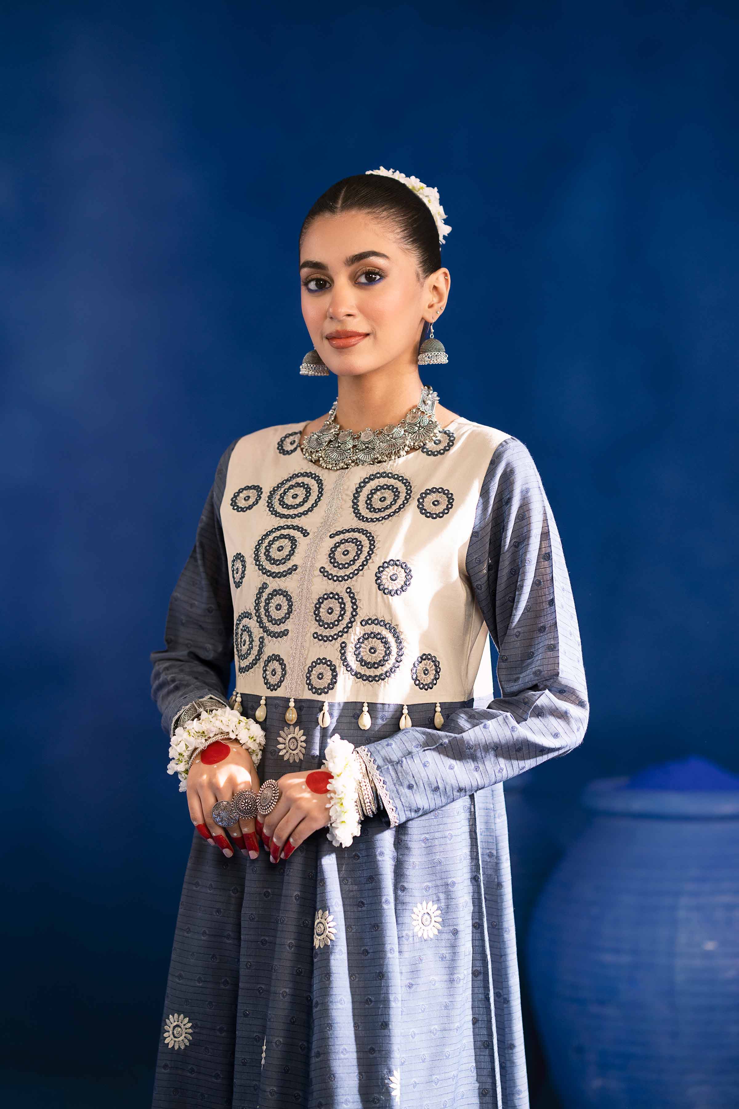 2 Piece - Printed Embroidered Suit - PE25-227 - Image 4