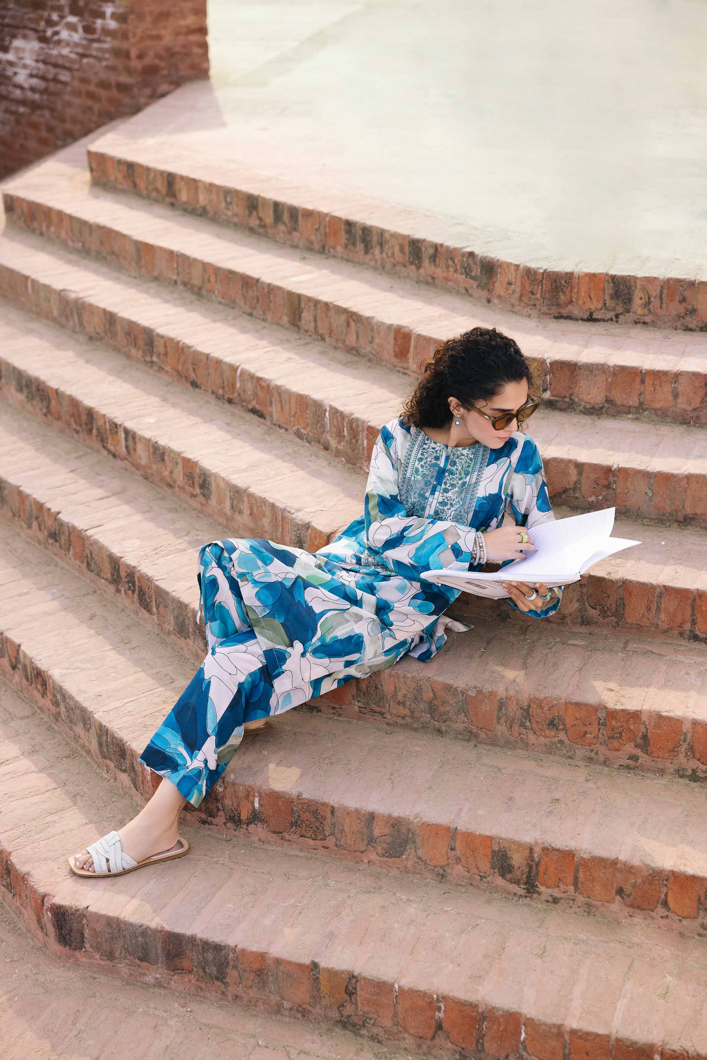 2 Piece - Printed Embroidered Suit - PE25-236 - Image 8