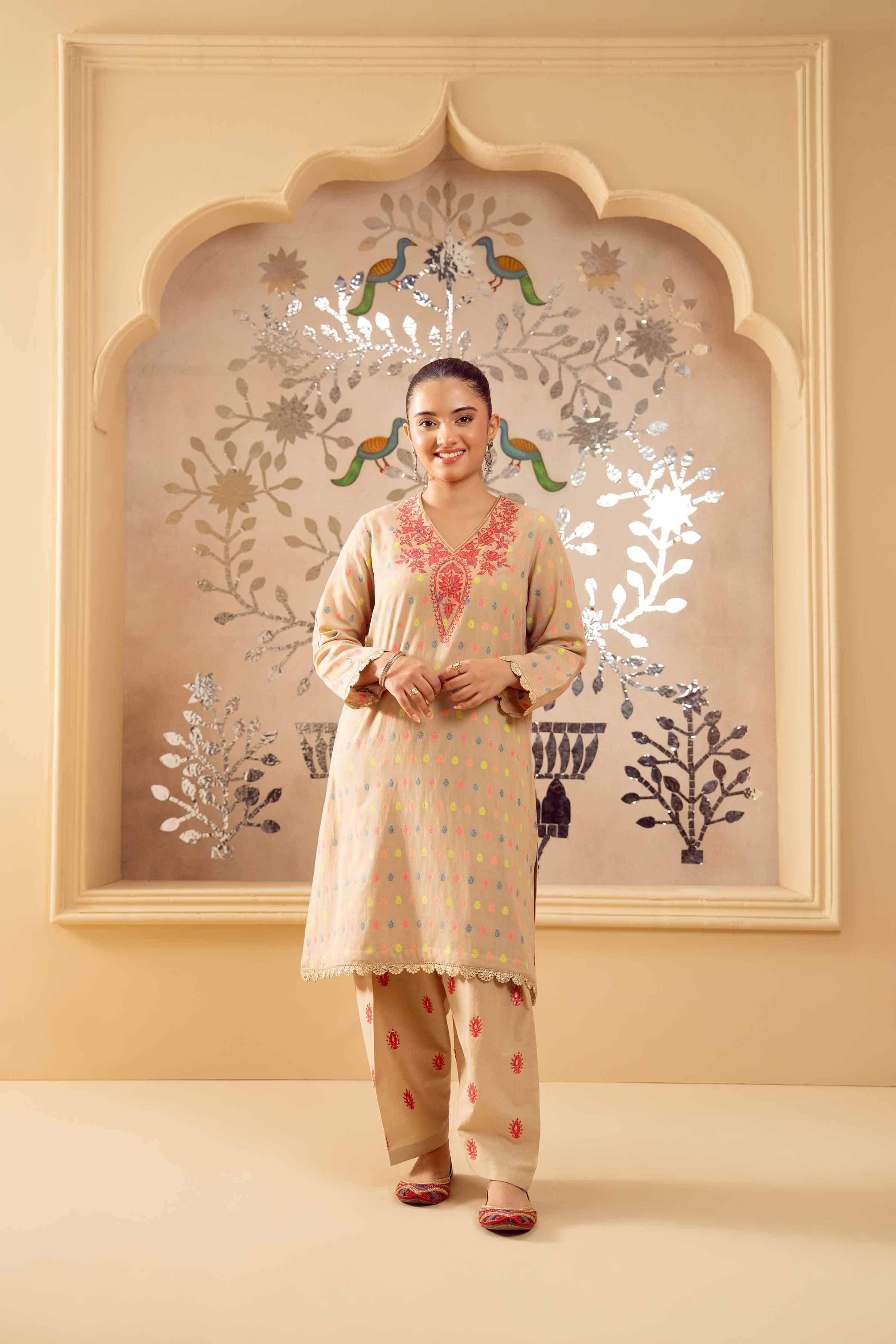2 Piece - Embroidered Suit - PE25-239 - Image 4