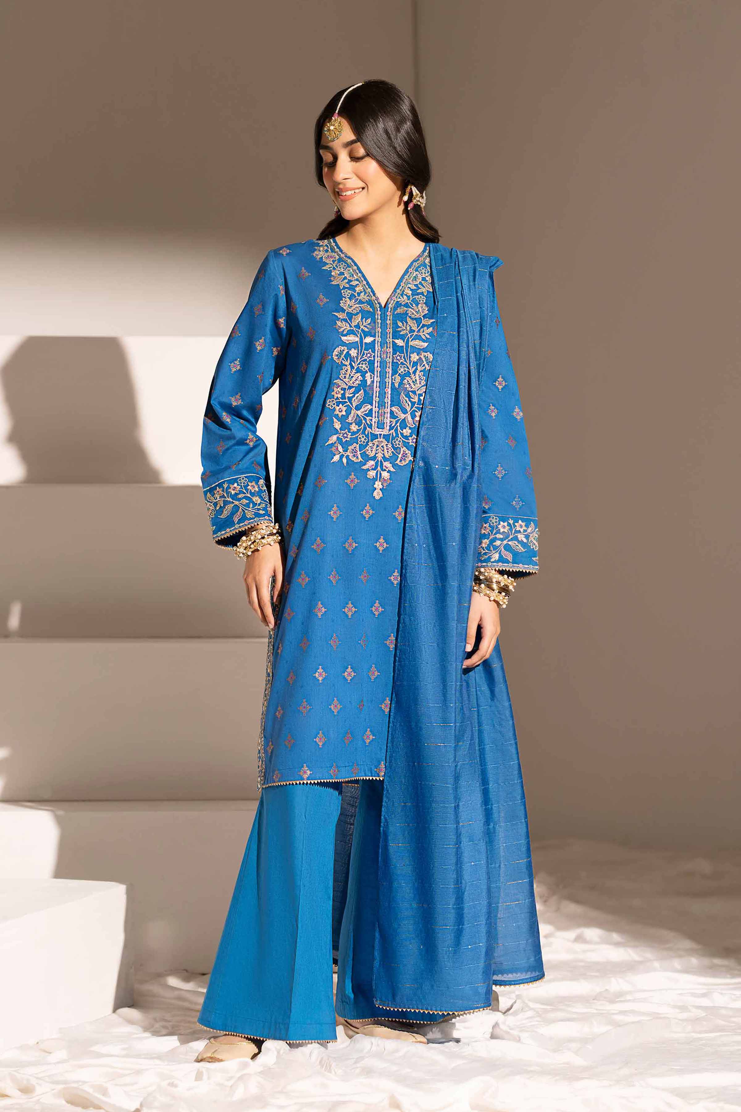 3 Piece - Embroidered Suit - PE25-241 - Image 2