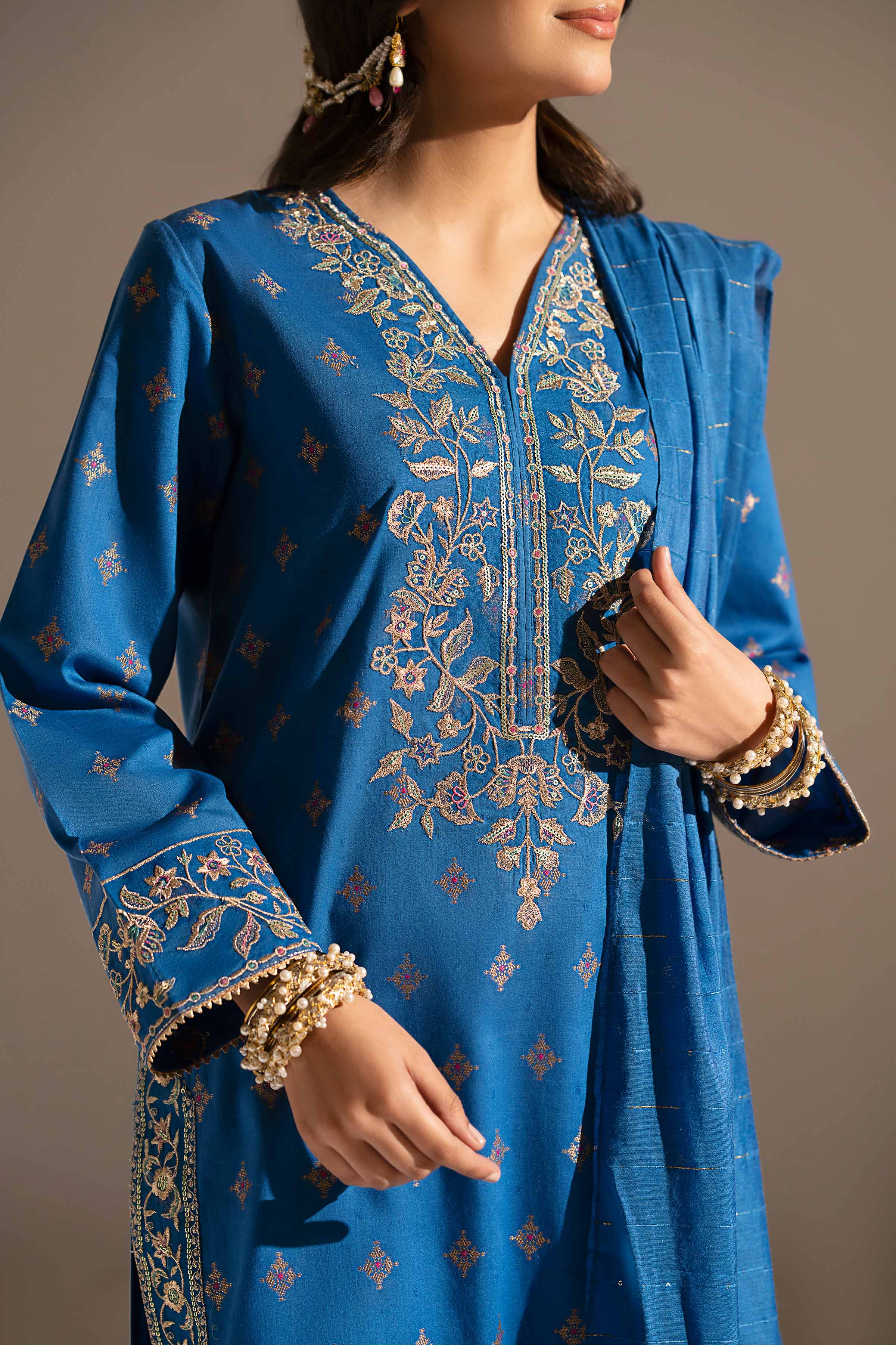 3 Piece - Embroidered Suit - PE25-241 - Image 4