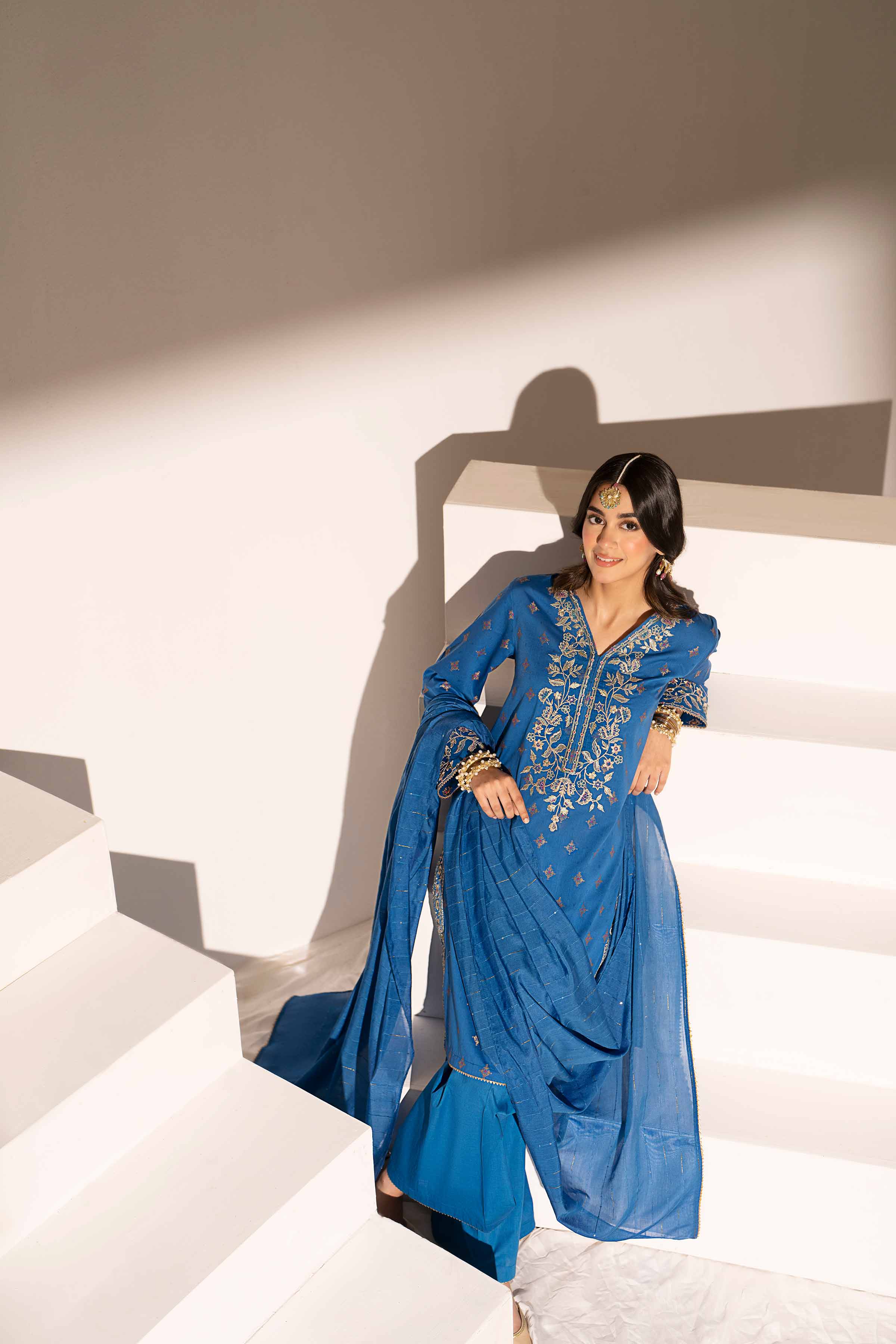 3 Piece - Embroidered Suit - PE25-241 - Image 5