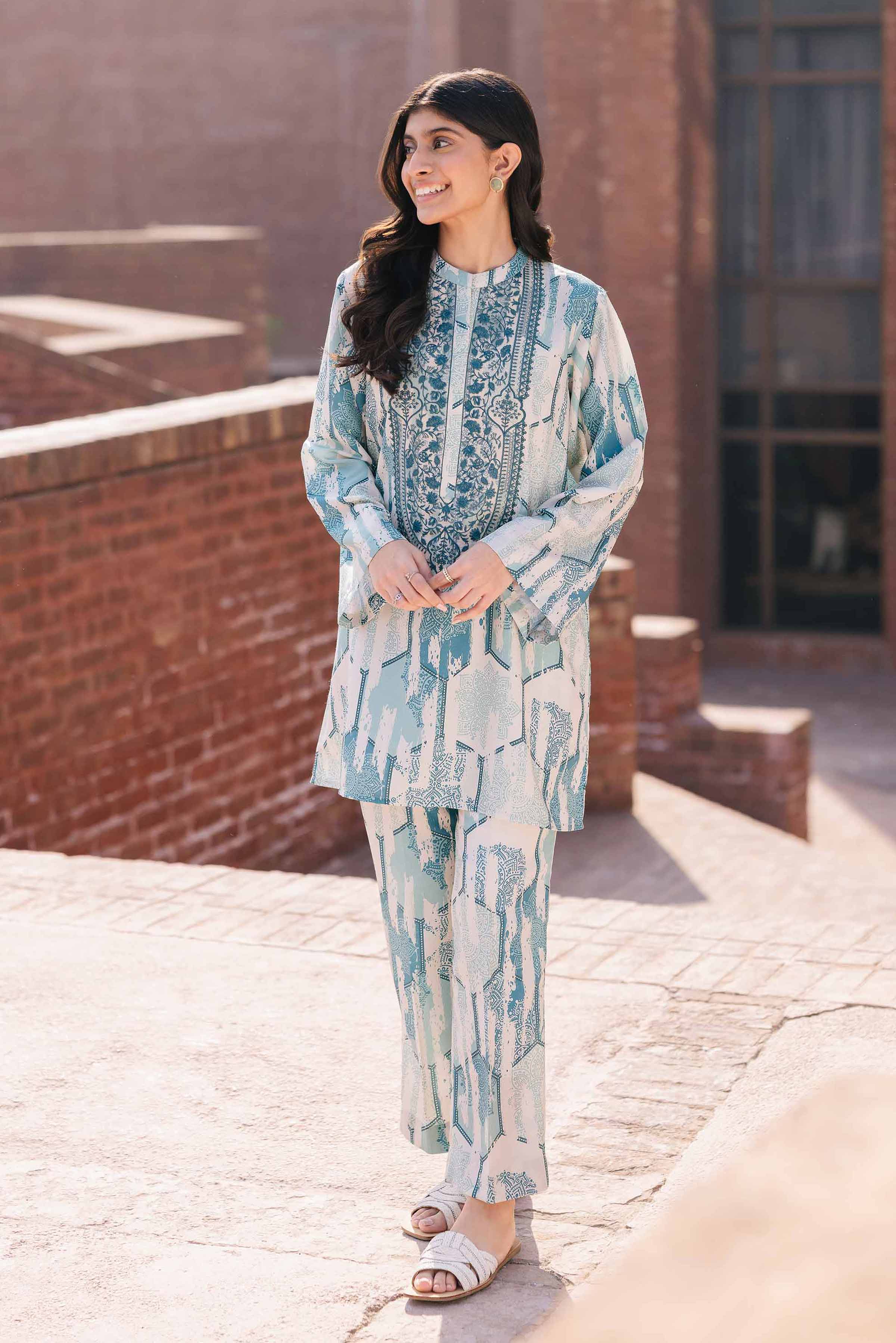 2 Piece - Printed Embroidered Suit - PE25-243 - Image 2