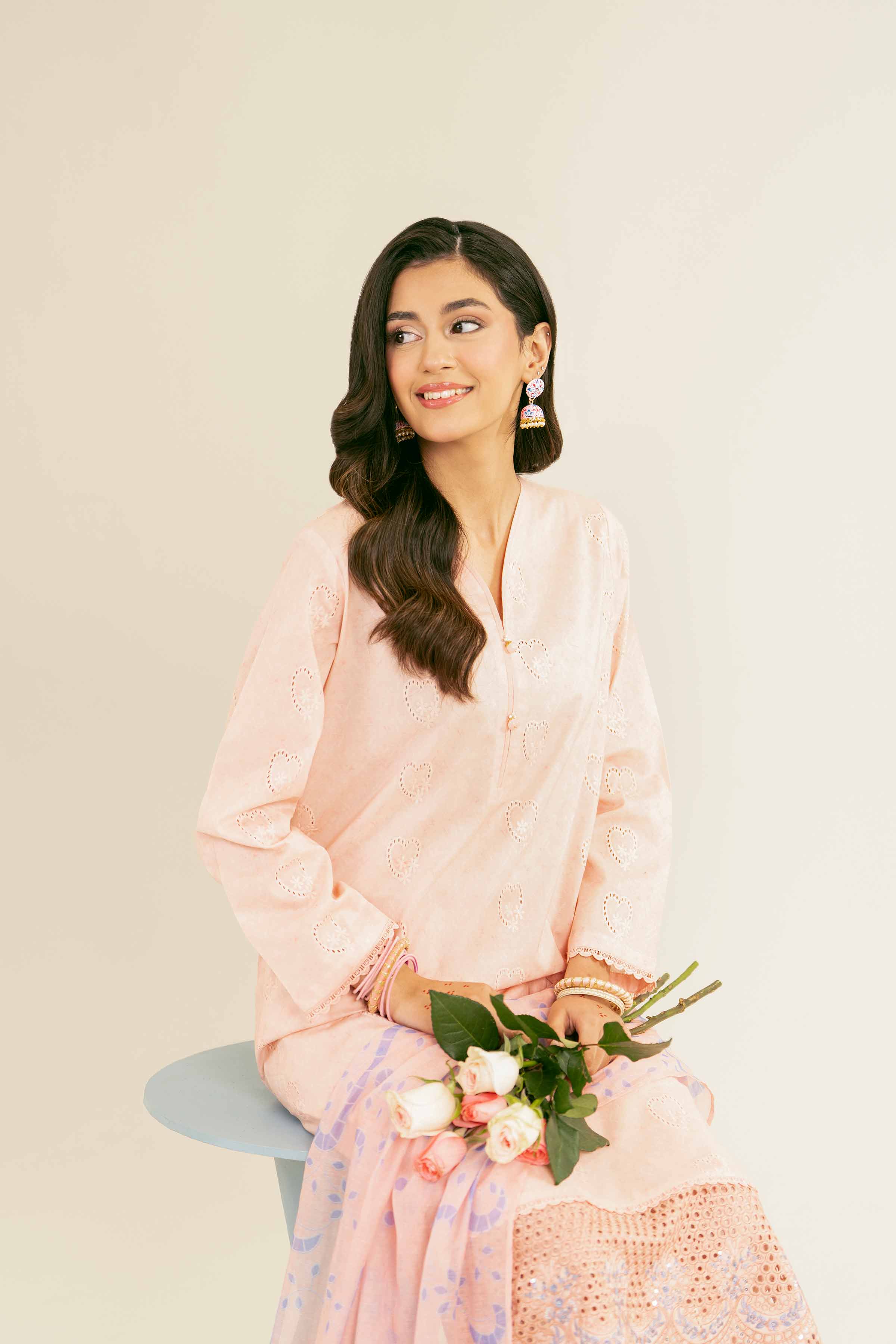 3 Piece - Printed Embroidered Suit - PE25-252 - Image 3
