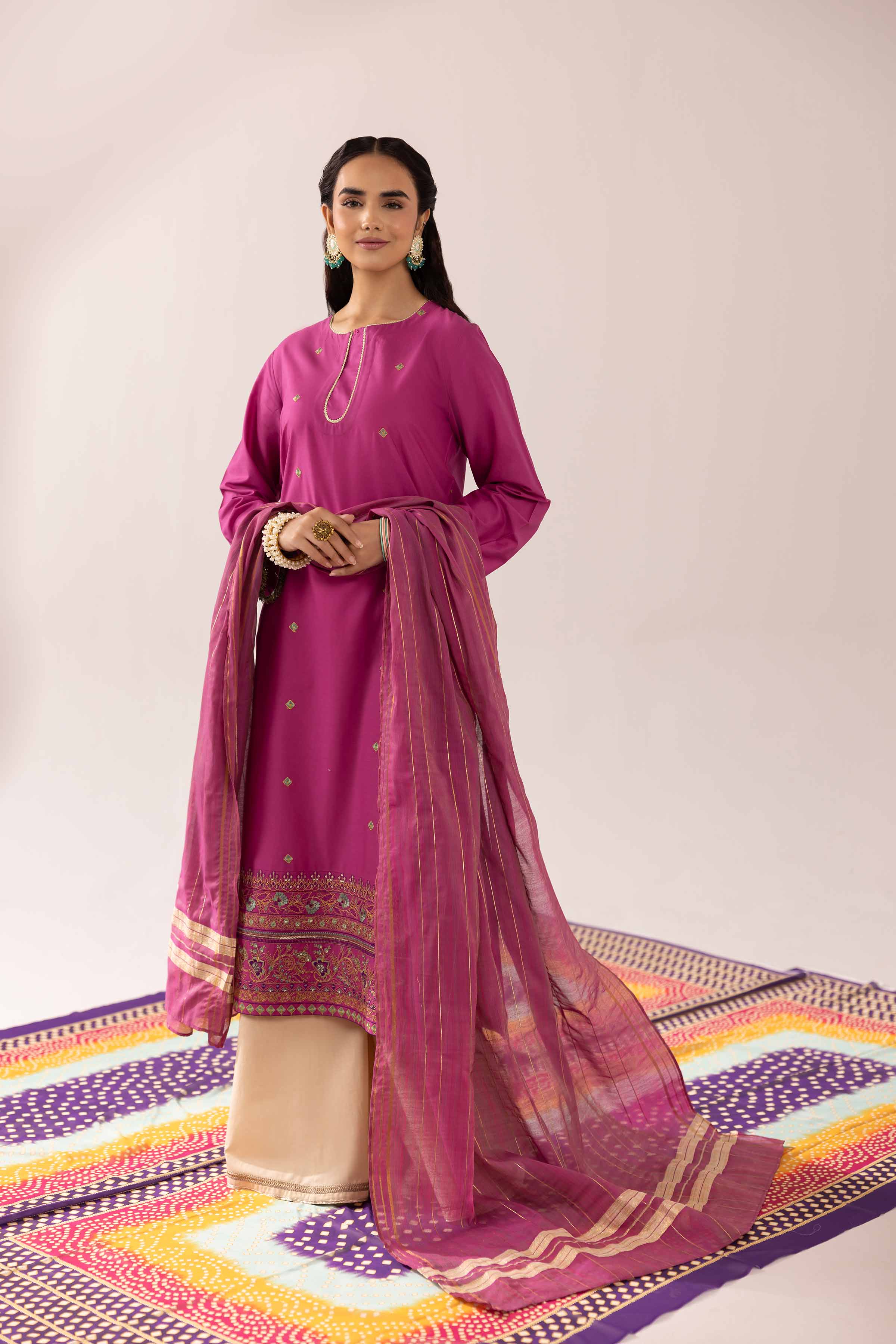 2 Piece - Embroidered Suit - PE25-253 - Image 5