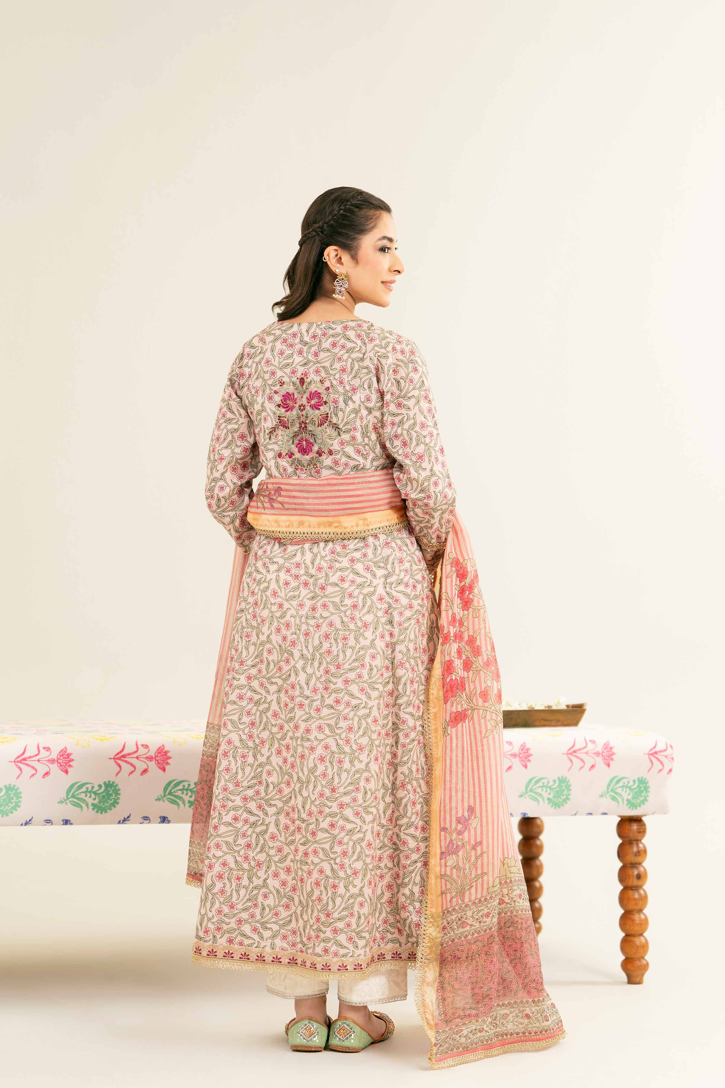 2 Piece - Printed Embroidered Suit - PE25-260 - Image 3