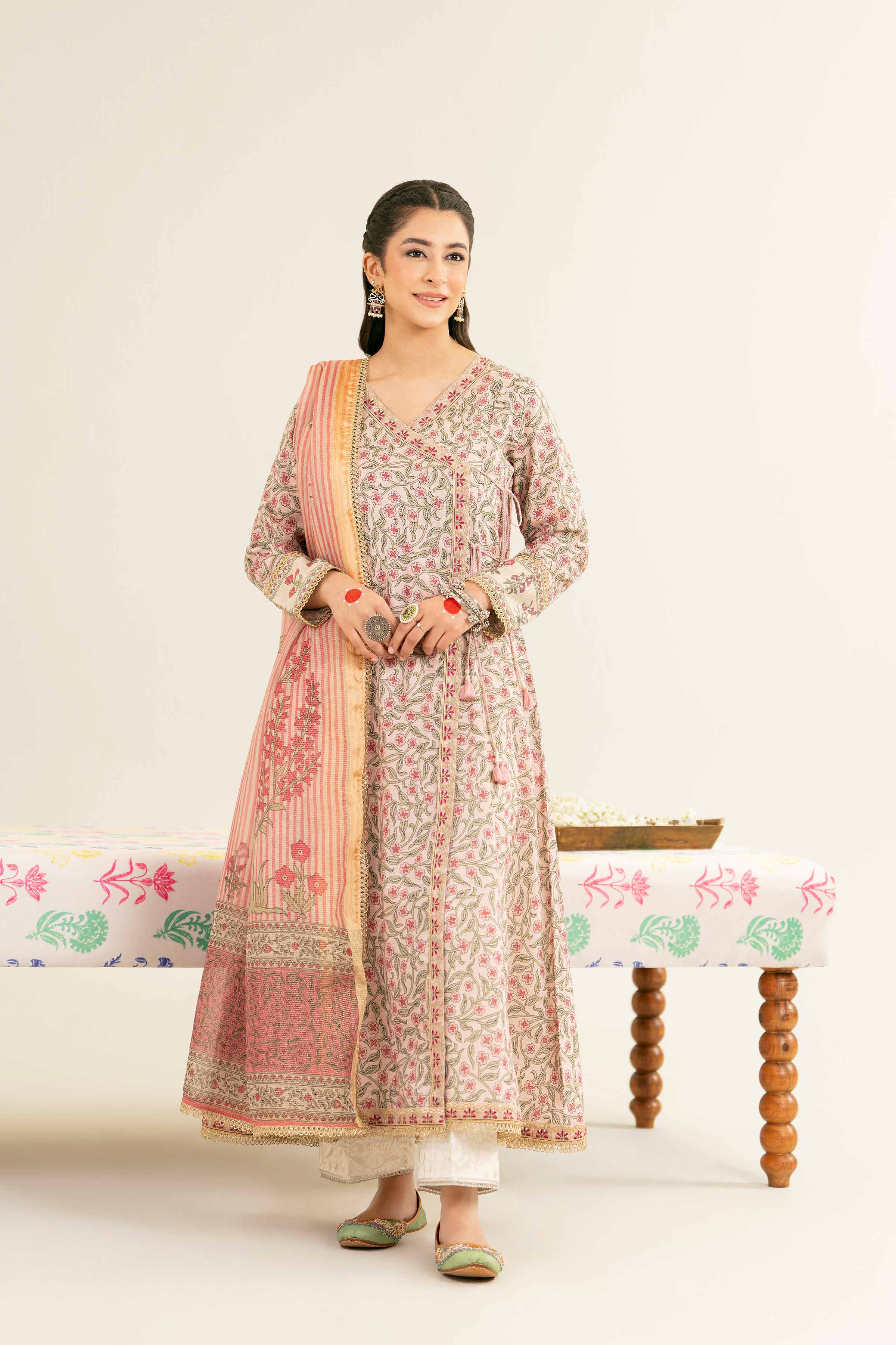 2 Piece - Printed Embroidered Suit - PE25-260 - Image 4