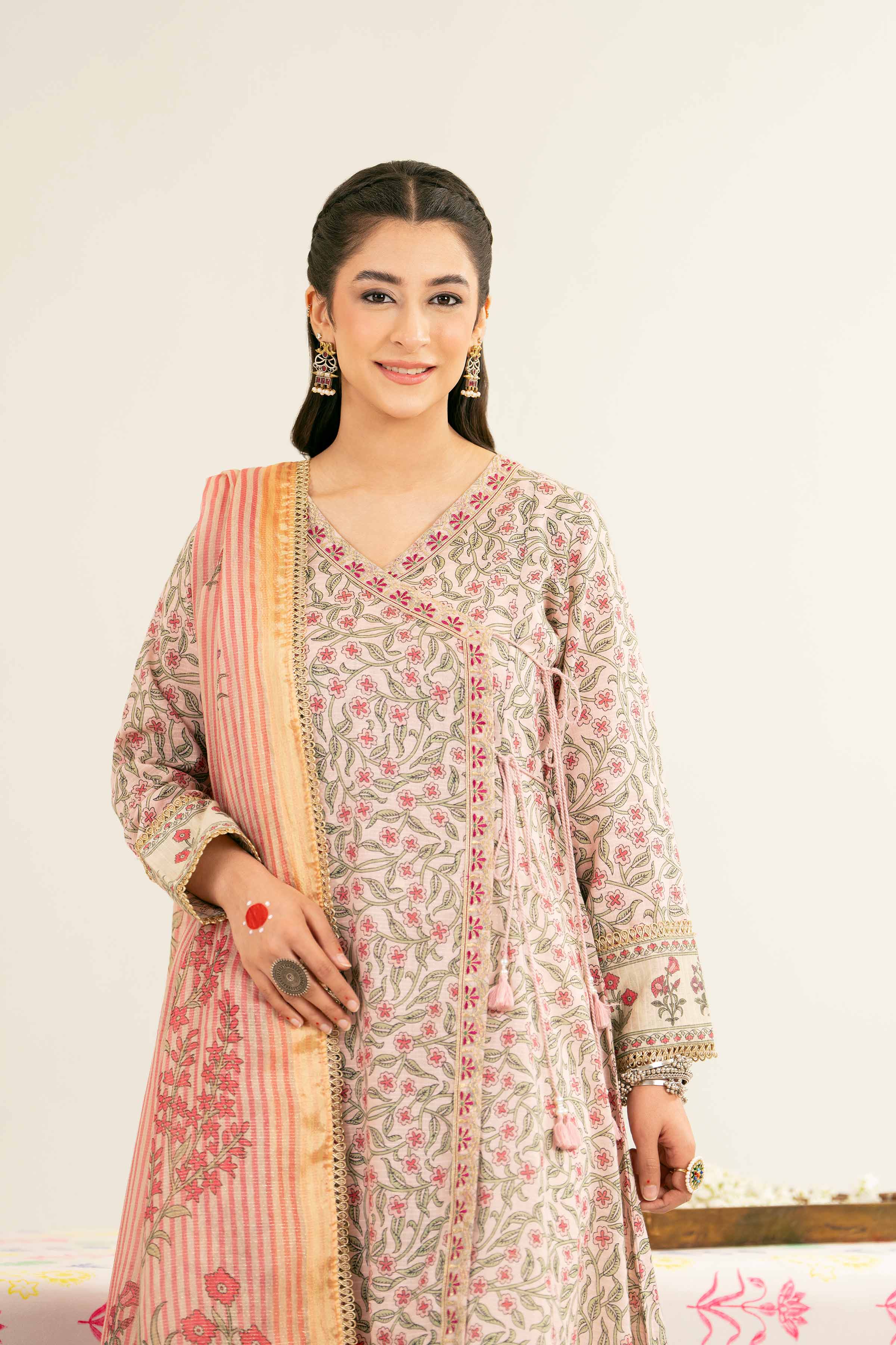 2 Piece - Printed Embroidered Suit - PE25-260 - Image 5