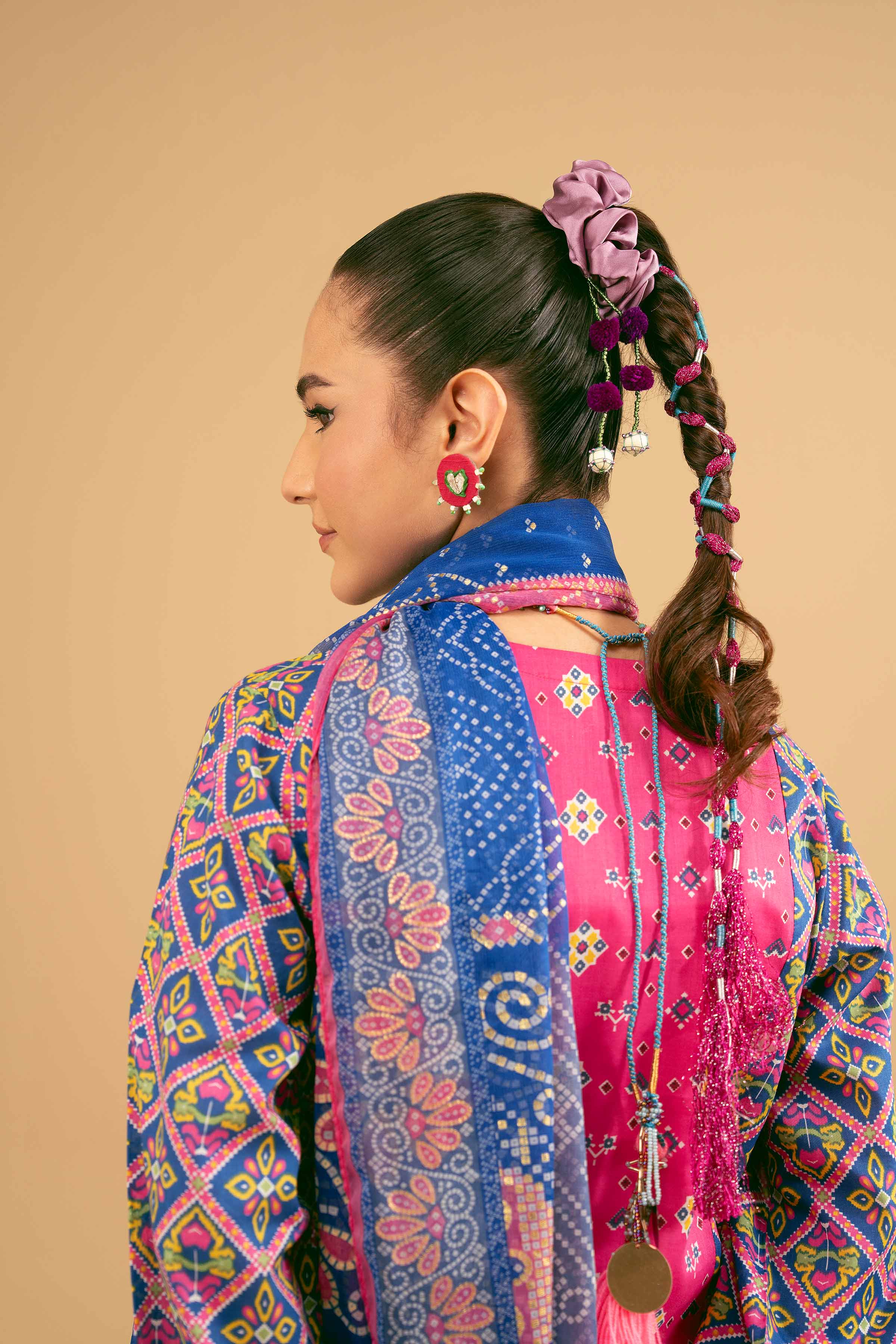 3 Piece - Printed Embroidered Suit - PE25-280 - Image 7