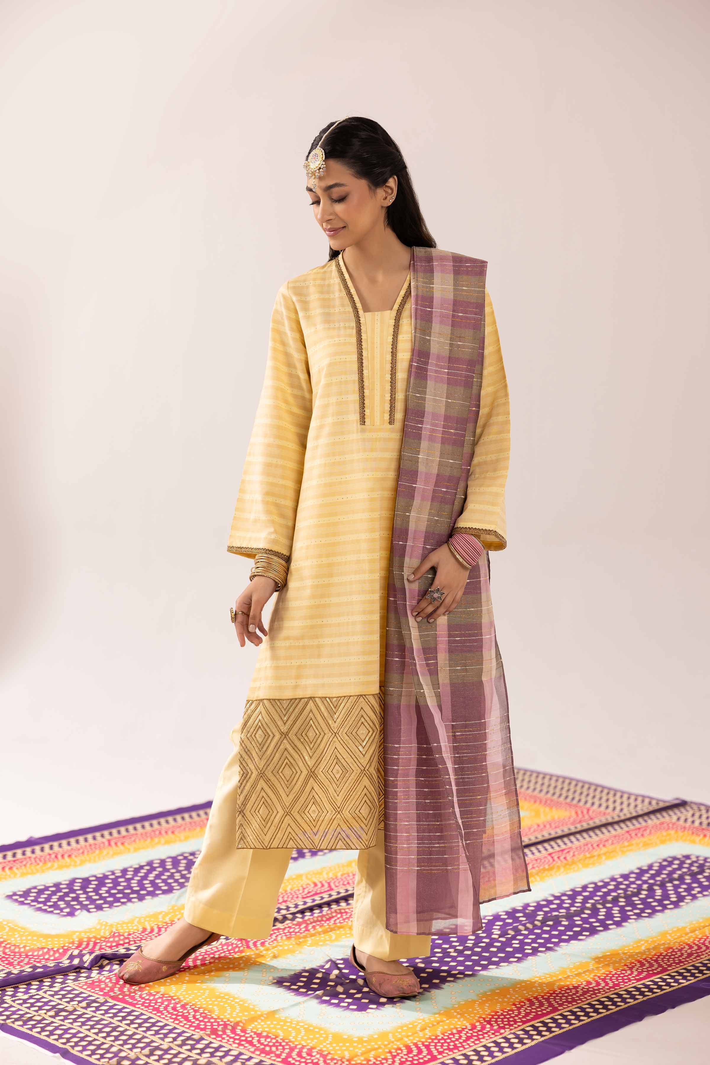 3 Piece - Embroidered Suit - PE25-317 - Image 6
