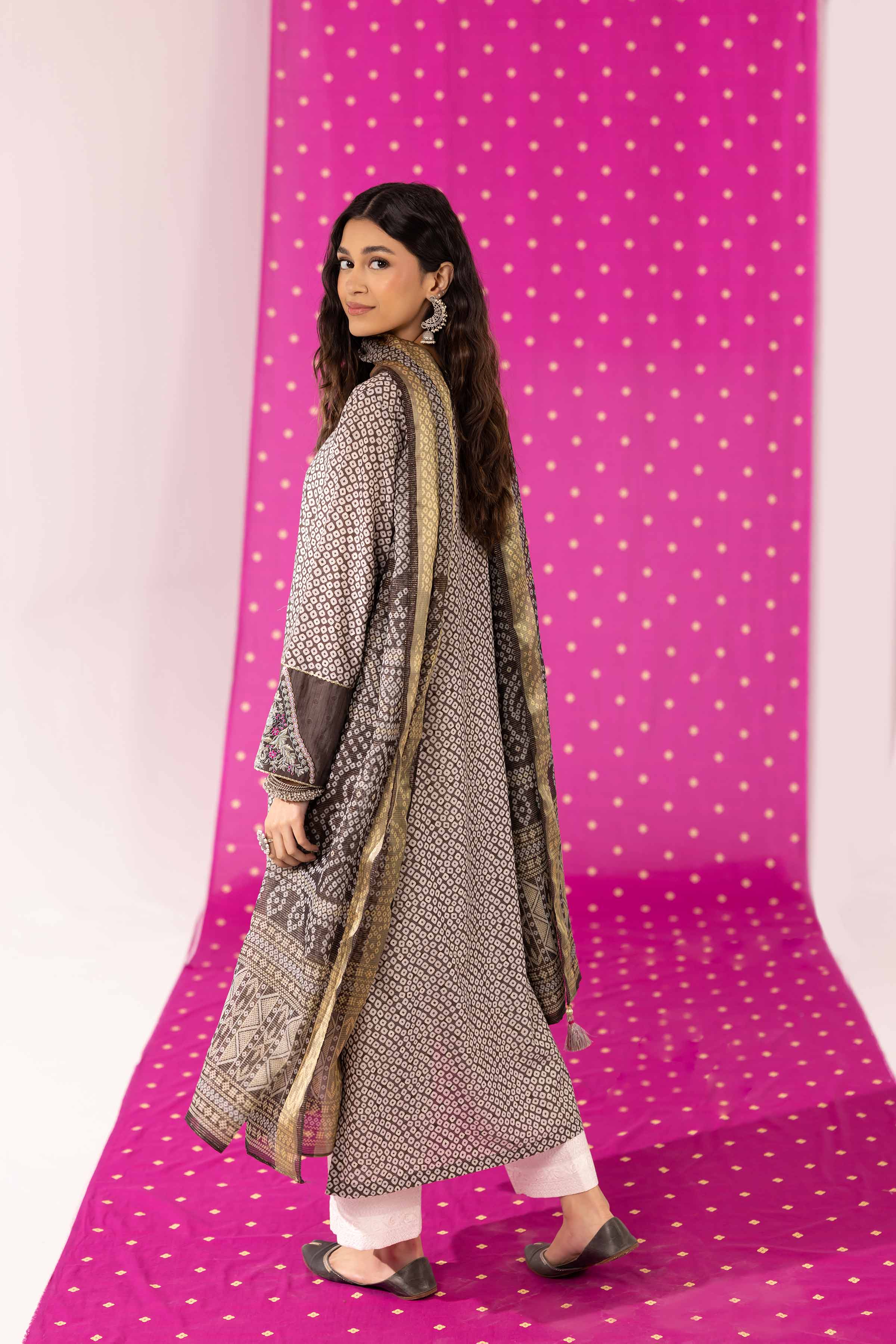 2 Piece - Printed Embroidered Suit - PE25-339 - Image 3