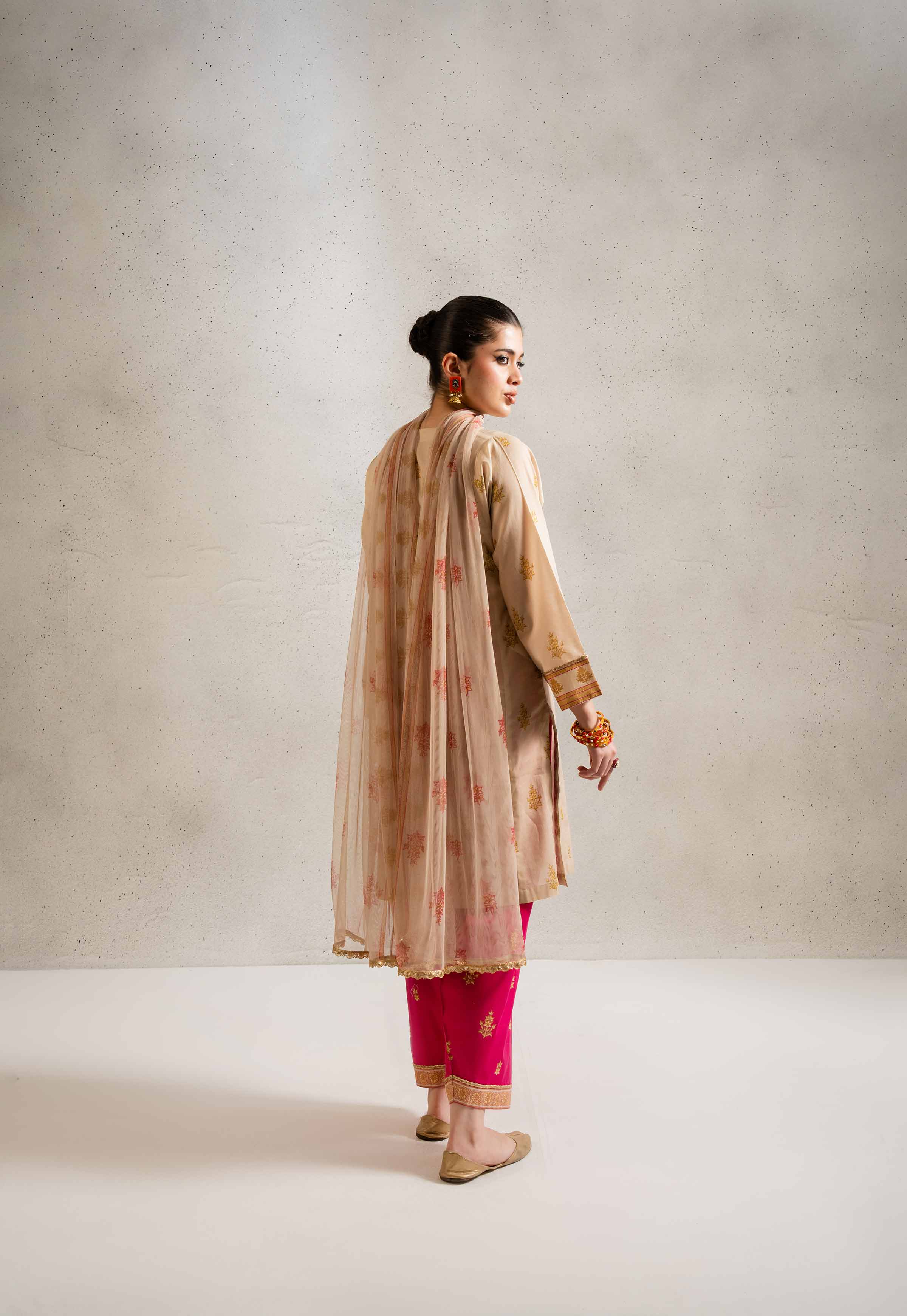 3 Piece - Printed Embroidered Suit - PE25-341 - Image 3