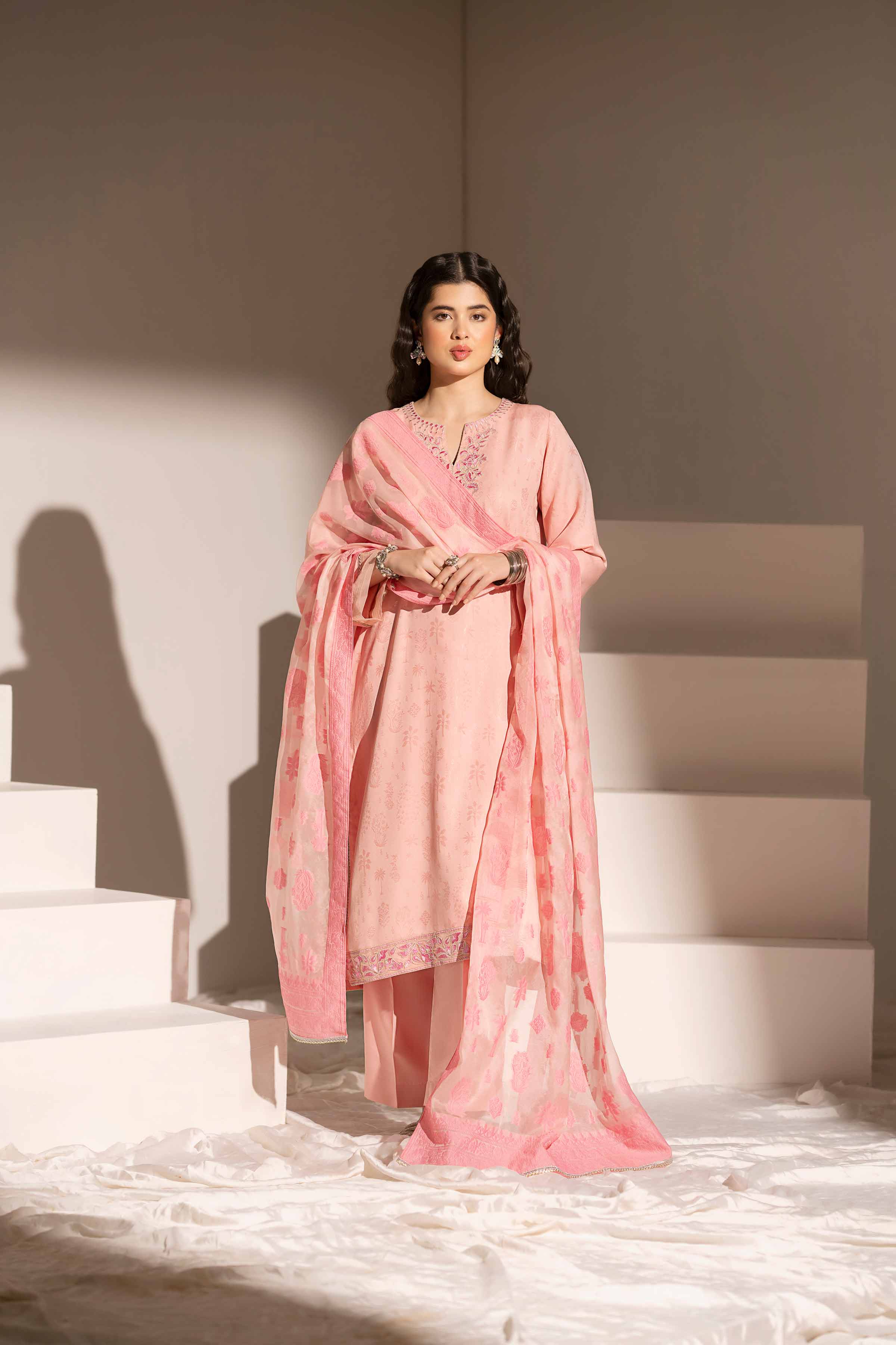 3 Piece - Embroidered Suit - PE25-342 - Image 5
